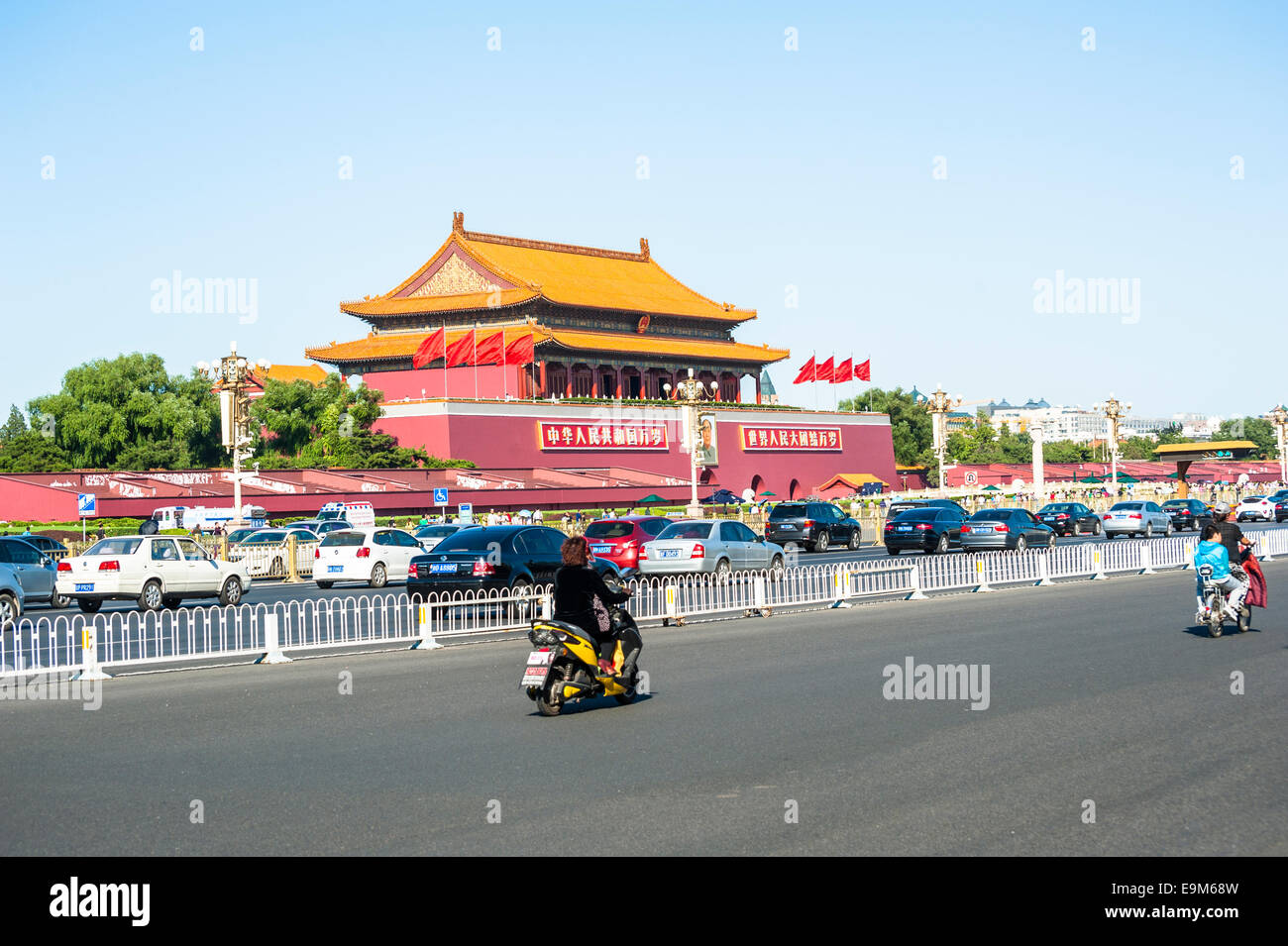 Tiananmen-Turm und Changan street Stockfoto