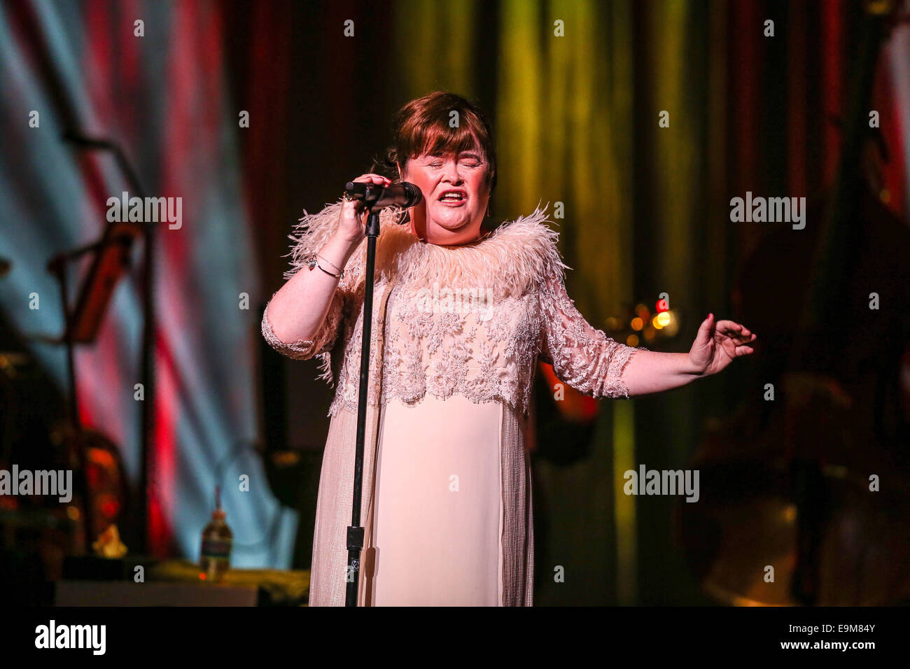 Durham, North Carolina, USA. 29. Oktober 2014. Musik Künstler SUSAN BOYLE bringt Tournee 2014 das Durham Performing Arts Center in Durham, North Carolina. Susan Magdalane Boyle (geboren 1. April 1961) ist eine schottische Sängerin. Ihr erstes Album wurde im November 2009 veröffentlicht und debütierte als Nummer eins meistverkaufte Album Charts rund um den Globus. Bildnachweis: Andy Martin Jr./ZUMA Draht/Alamy Live-Nachrichten Stockfoto