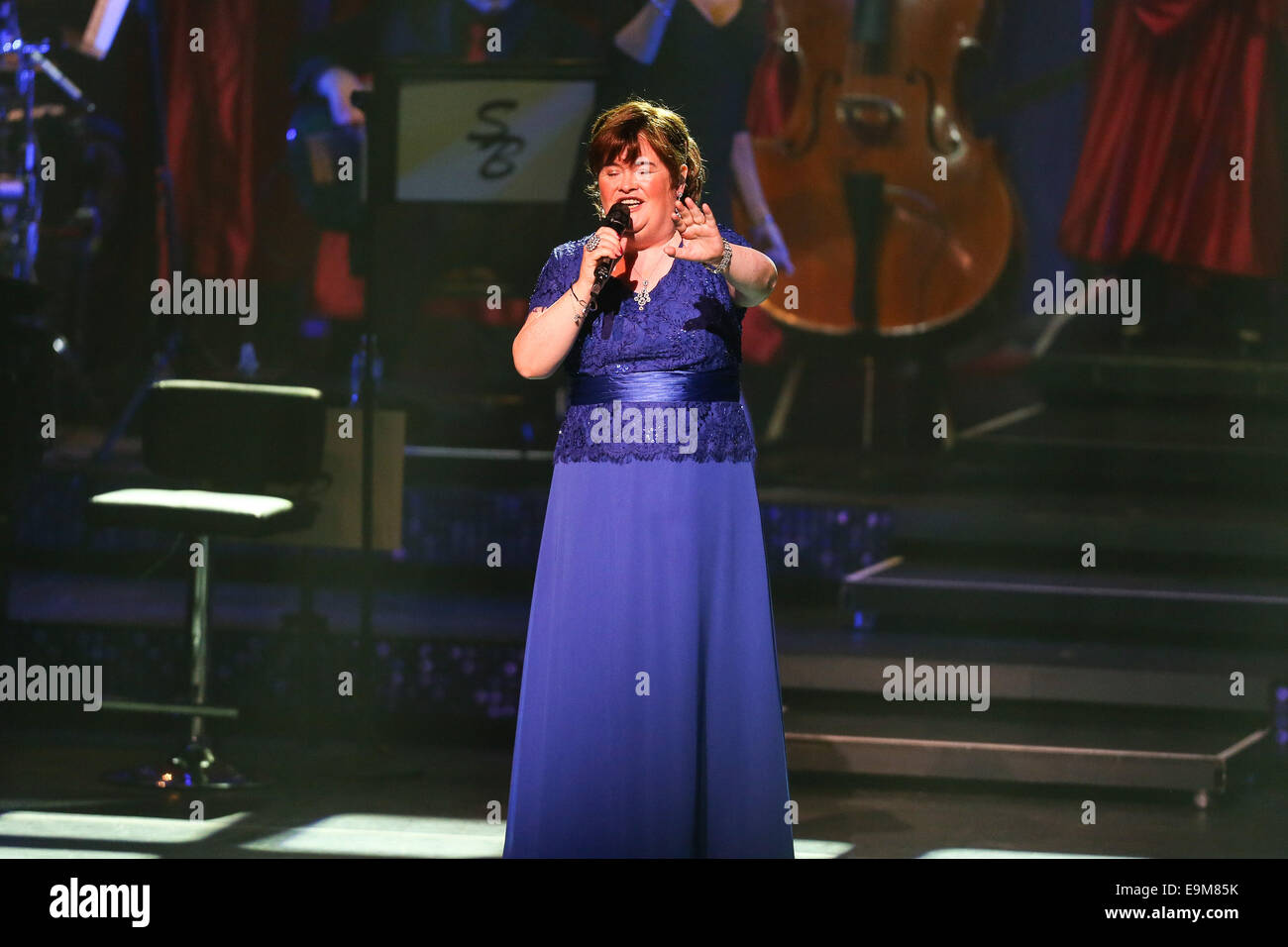 Durham, North Carolina, USA. 29. Oktober 2014. Musik Künstler SUSAN BOYLE bringt Tournee 2014 das Durham Performing Arts Center in Durham, North Carolina. Susan Magdalane Boyle (geboren 1. April 1961) ist eine schottische Sängerin. Ihr erstes Album wurde im November 2009 veröffentlicht und debütierte als Nummer eins meistverkaufte Album Charts rund um den Globus. Bildnachweis: Andy Martin Jr./ZUMA Draht/Alamy Live-Nachrichten Stockfoto