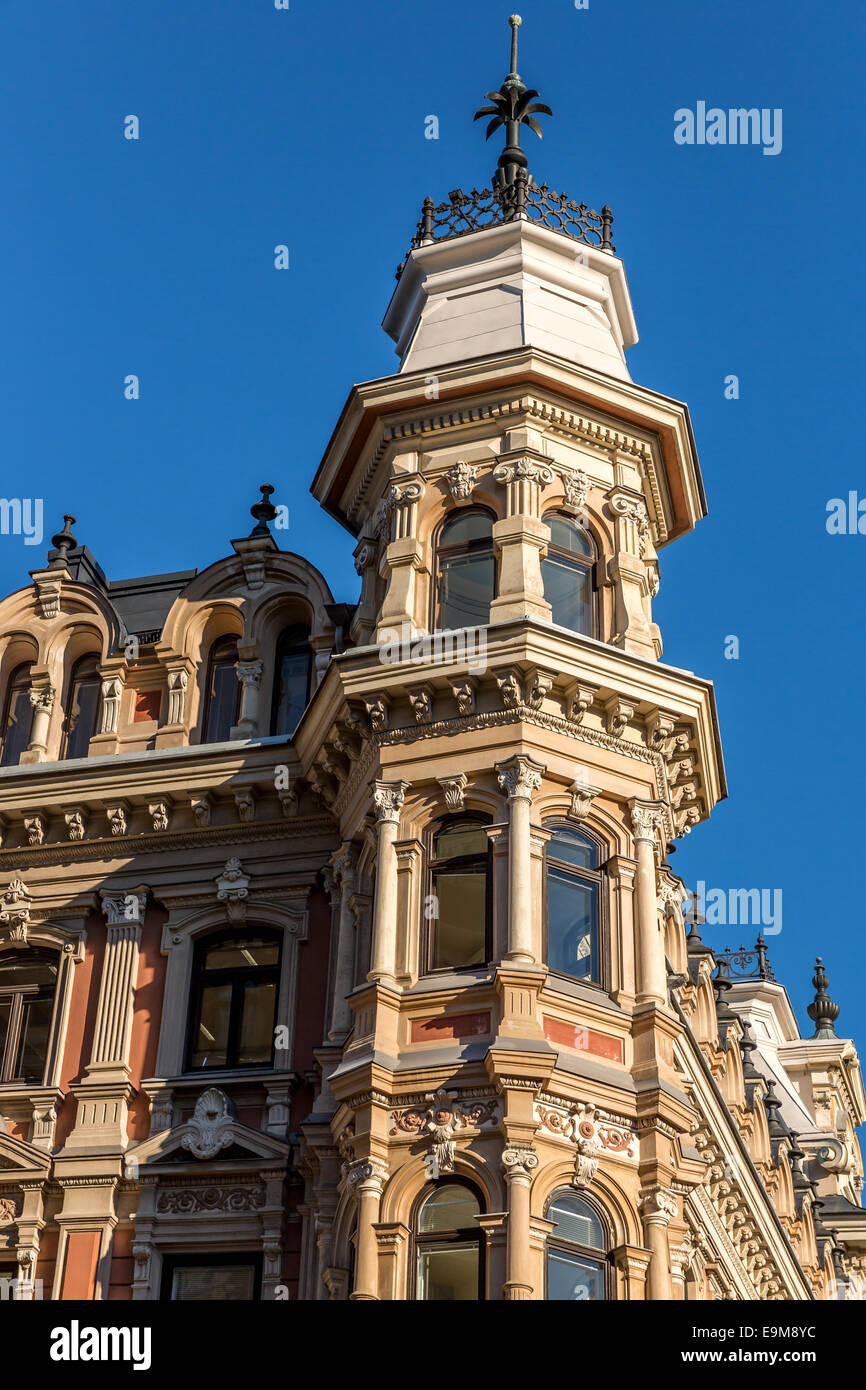 Typische finnische Architektur um 1900, Jugendstil, Helsinki, Finnland Stockfoto