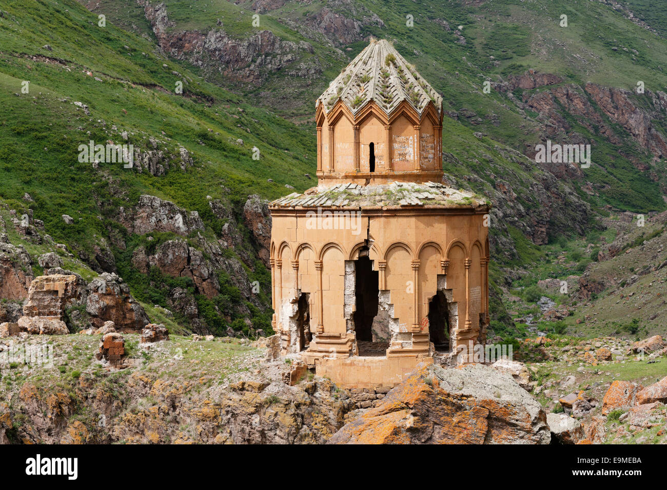 Armenische Khtzkonk Kloster oder Beşkilise Manastırı, Digor, Provinz Kars, Ost-Anatolien-Region, Südostanatolien, Türkei Stockfoto