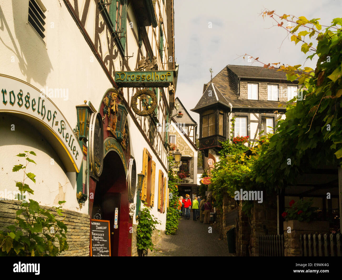 Drosselgasse Wichtigsten Touristischen Strasse In Rudesheim Bin Rhein Deutschland Eu Stockfotografie Alamy