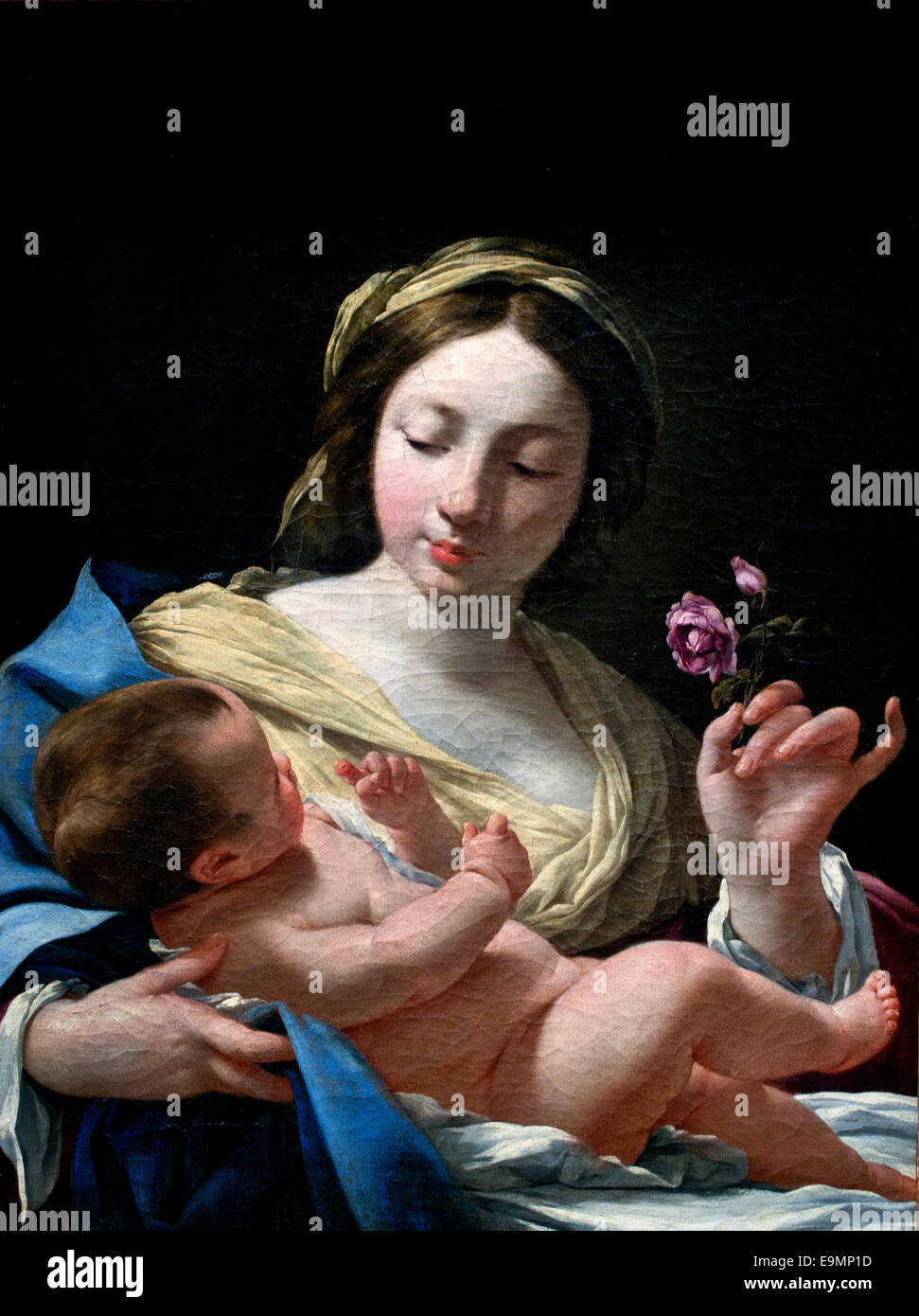 Madonna mit Kind von Simon Vouet (1590-1649) Frankreich Französisch Stockfoto