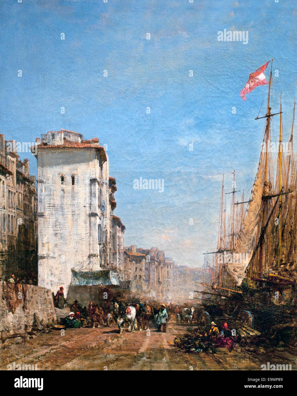 Quai du Port À Marseille - Dock Port in Marseille 1858 Félix Ziem (1821 – 1911) Frankreich Französisch Stockfoto
