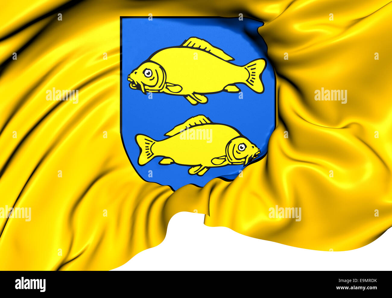 Flagge von Krasnystaw Stockfoto