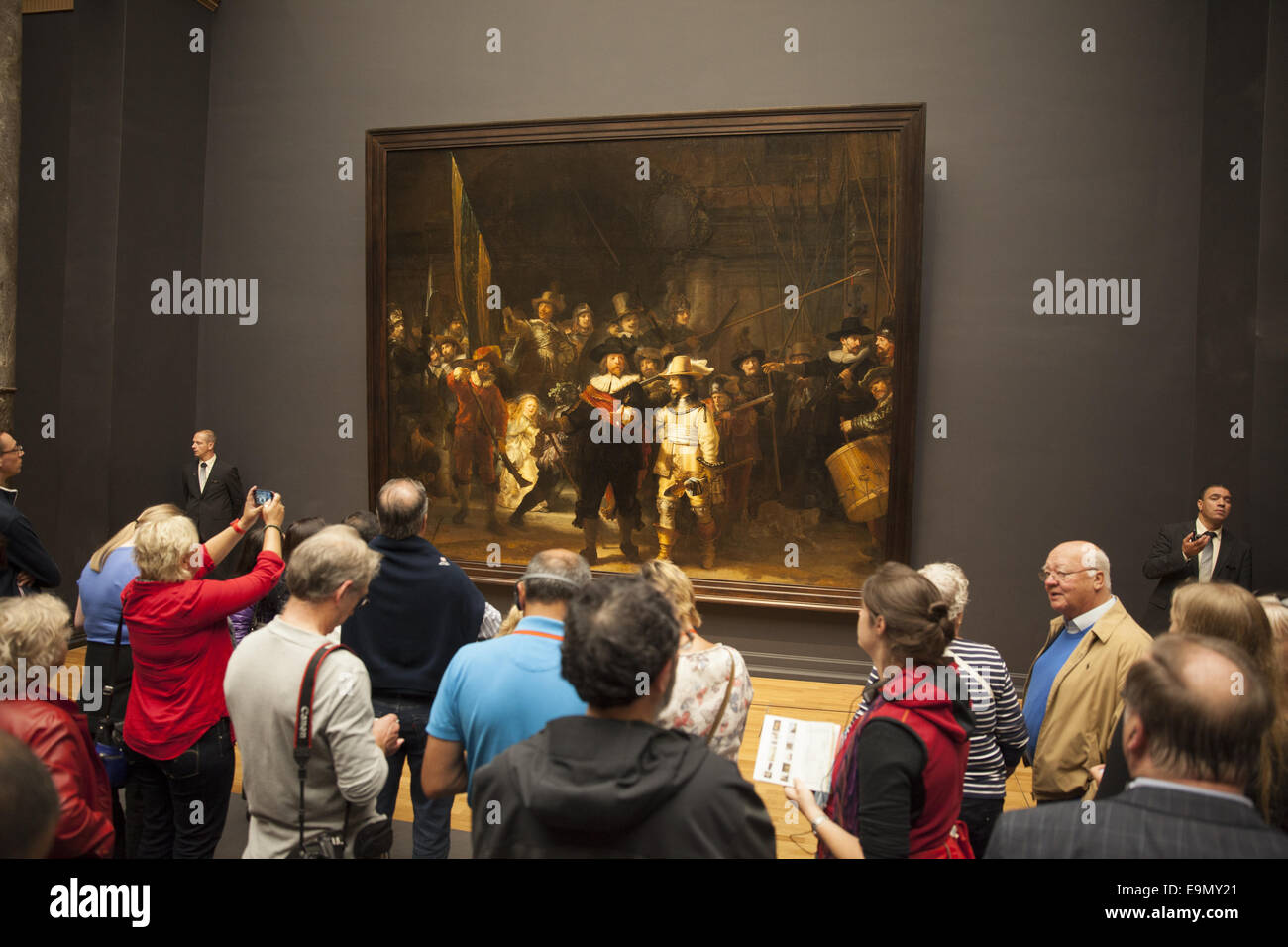 "Die Nachtwache"; Rembrandt van Rijn, 1642. Rijksmuseum, das National Museum der Niederlande. Stockfoto