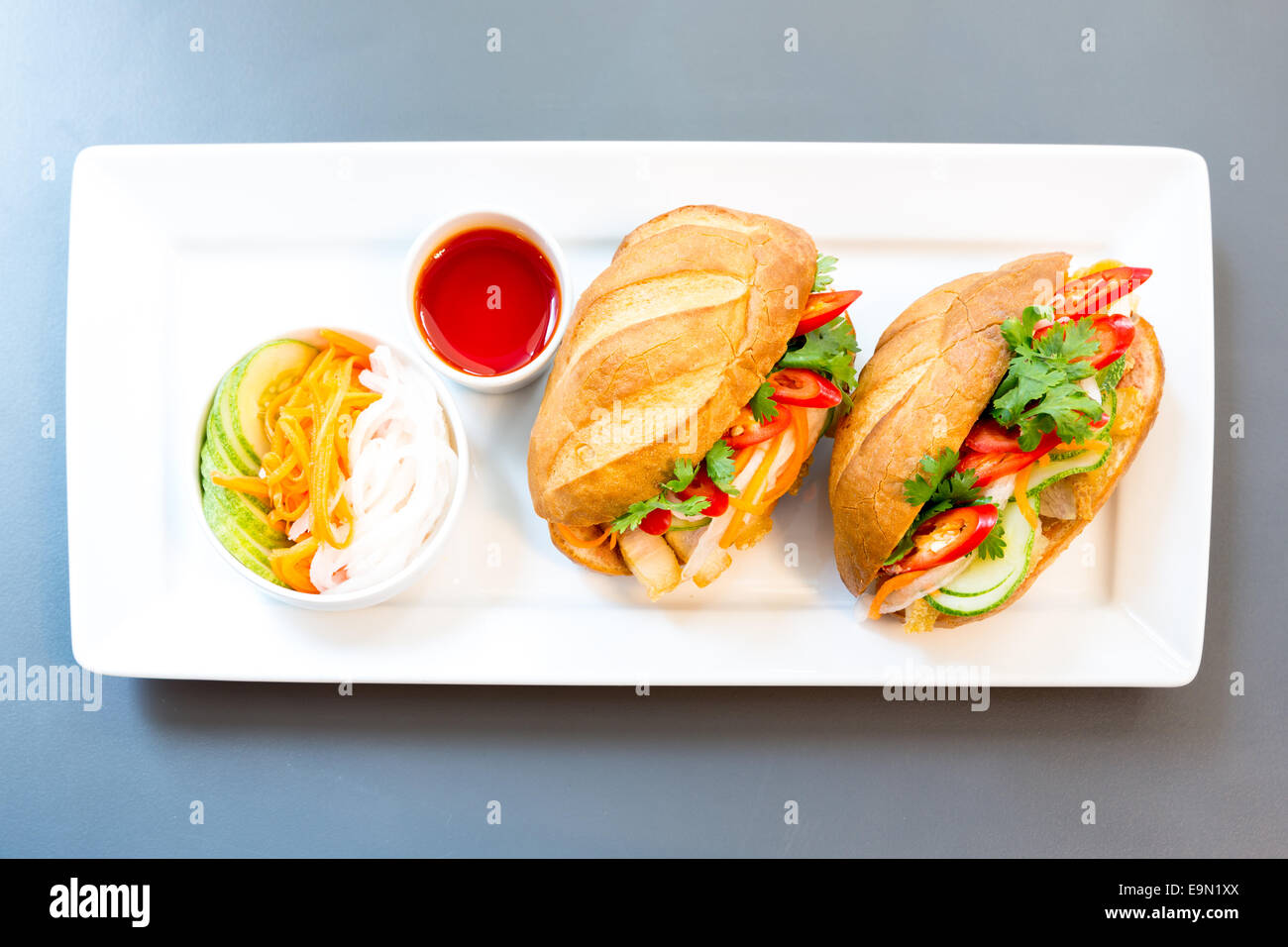 Baguette-sandwich Stockfoto