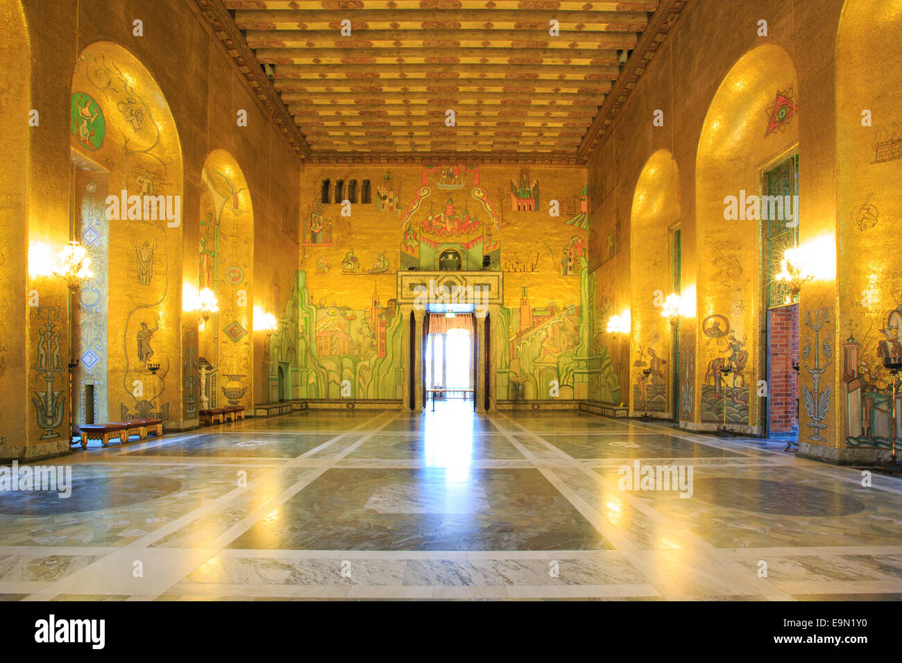 Rathaus von Stockholm-Ballsaal Stockfoto