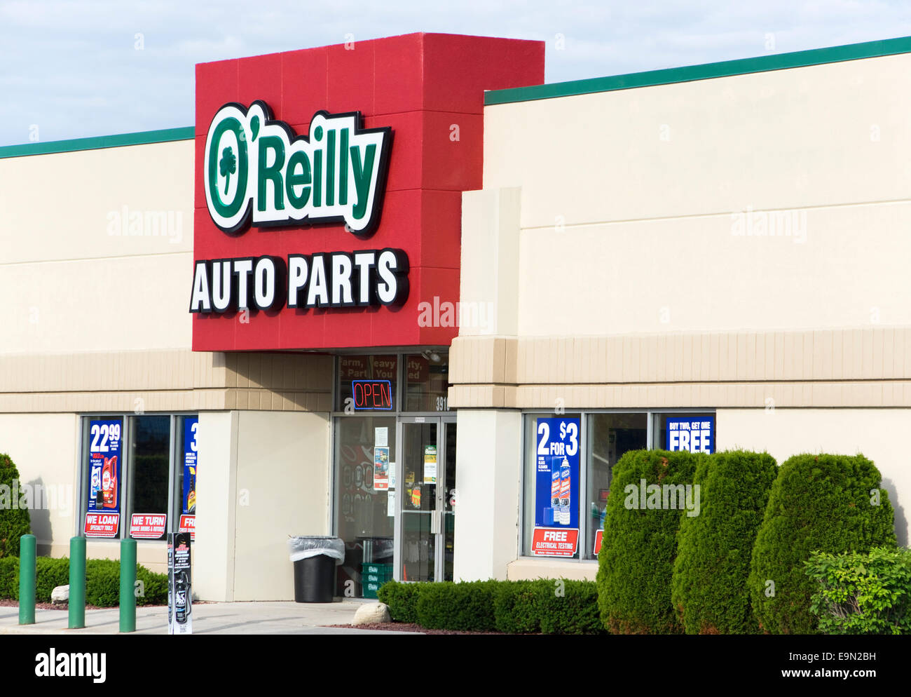 O' Reilly Auto Parts Shop, Manitowoc, Wisconsin Stockfoto