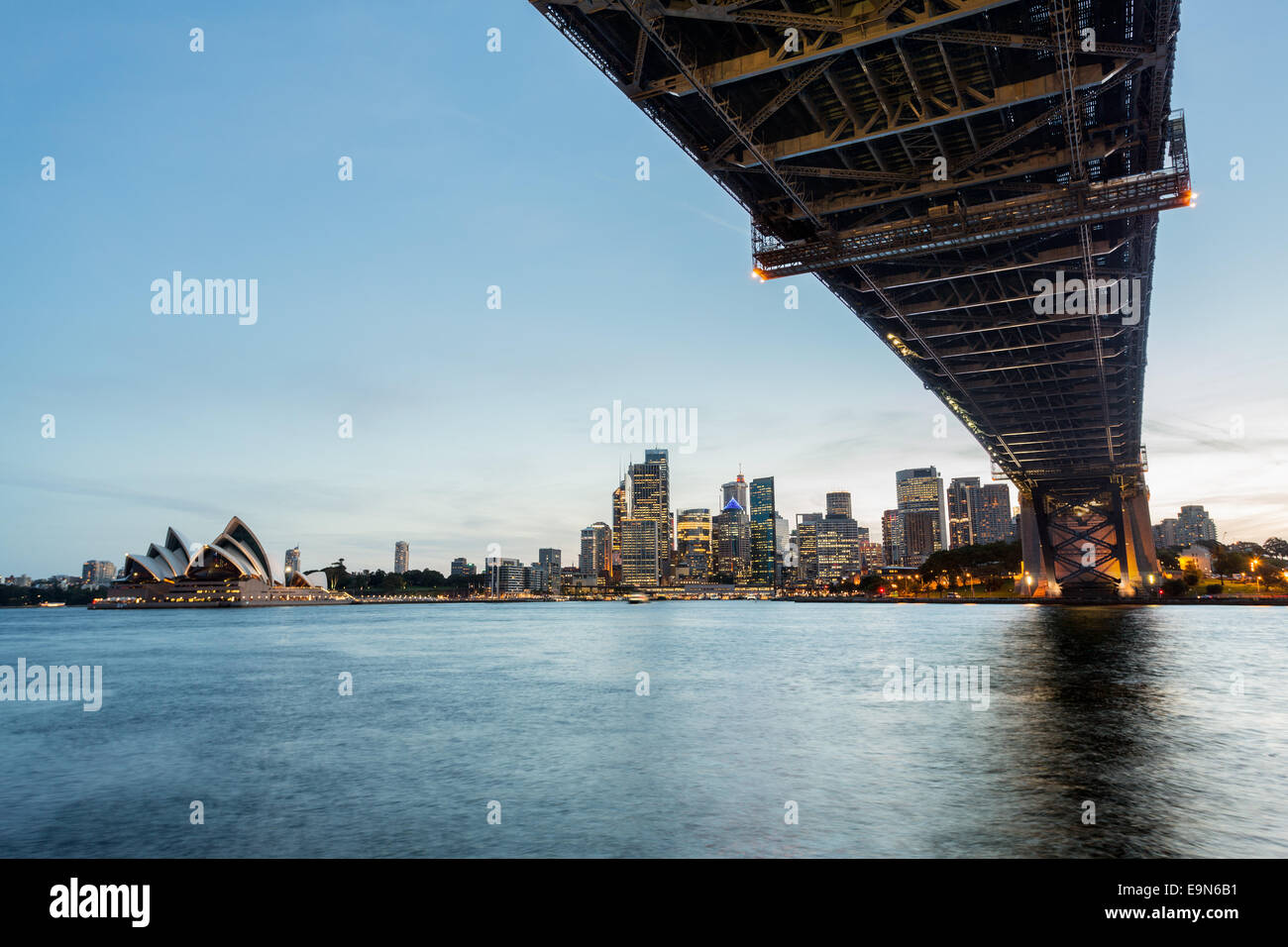 Dramatischen Sonnenuntergang Panoramafoto Sydney Harbour Stockfoto