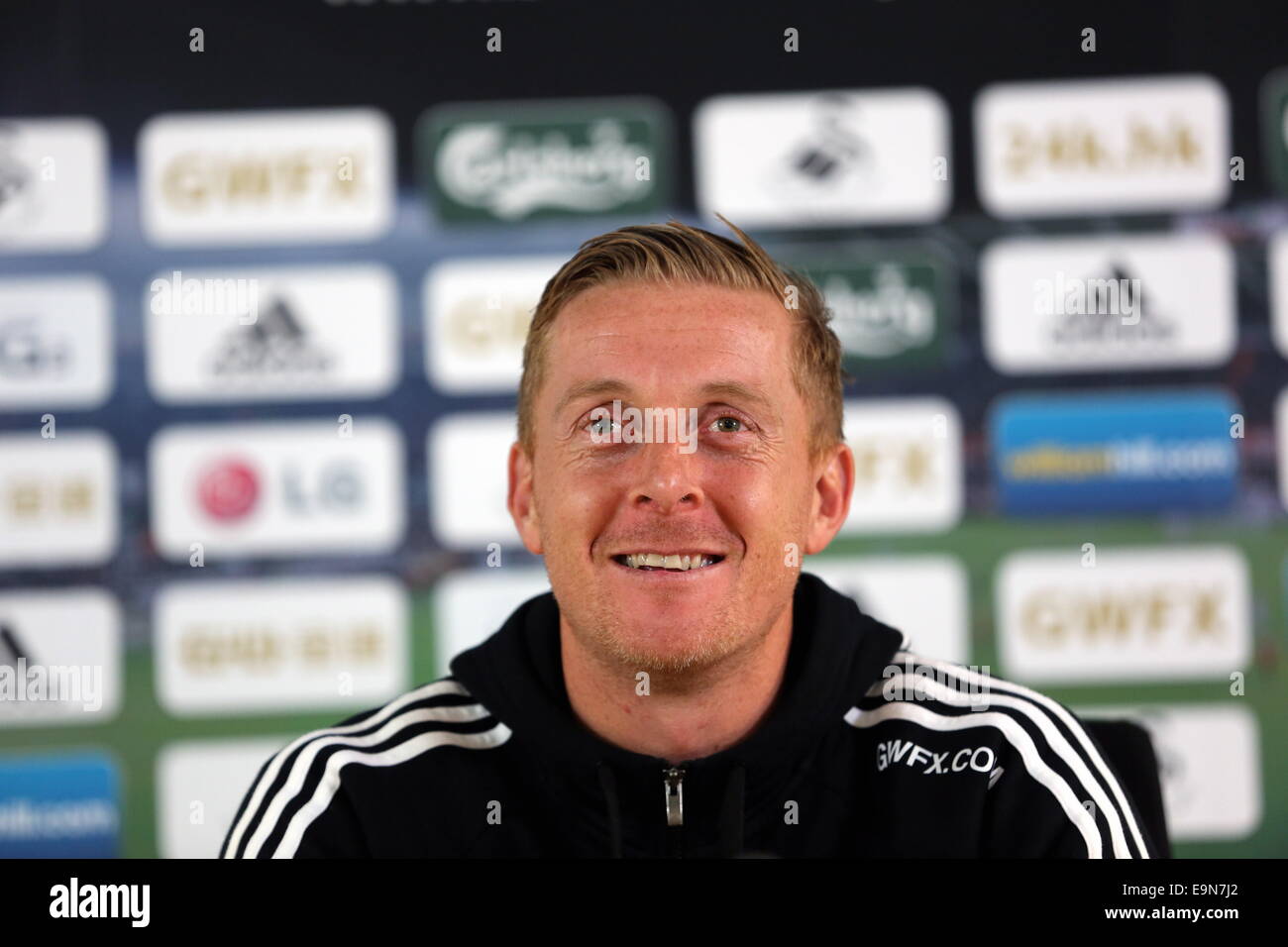 Swansea, Großbritannien. Donnerstag, 30. Oktober 2014 im Bild: Manager Garry Mönch.   Re: Swansea City FC Pressekonferenz vor ihrer Premier-League-Spiel gegen Everton. Liberty Stadium, UK. Bildnachweis: D Legakis/Alamy Live-Nachrichten Stockfoto