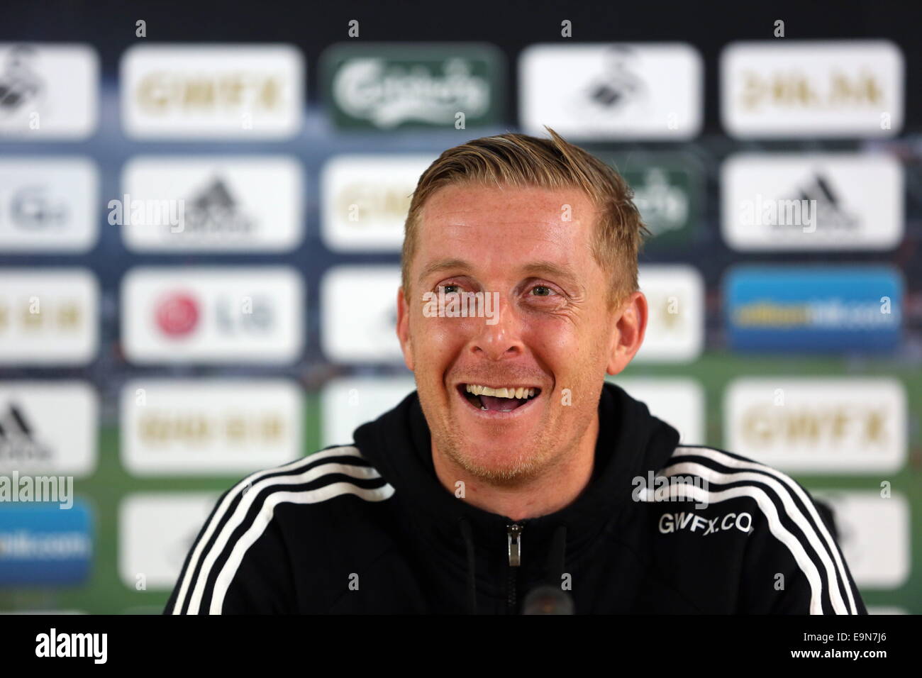 Swansea, Großbritannien. Donnerstag, 30. Oktober 2014 im Bild: Manager Garry Mönch.   Re: Swansea City FC Pressekonferenz vor ihrer Premier-League-Spiel gegen Everton. Liberty Stadium, UK. Bildnachweis: D Legakis/Alamy Live-Nachrichten Stockfoto