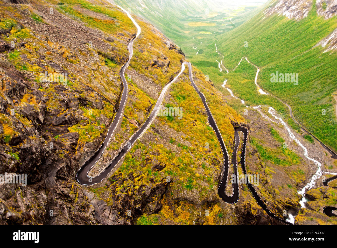 Trollstigen Strasse in Norwegen Stockfoto