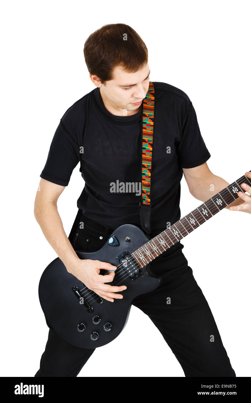 Mann mit einer e-Gitarre Stockfoto