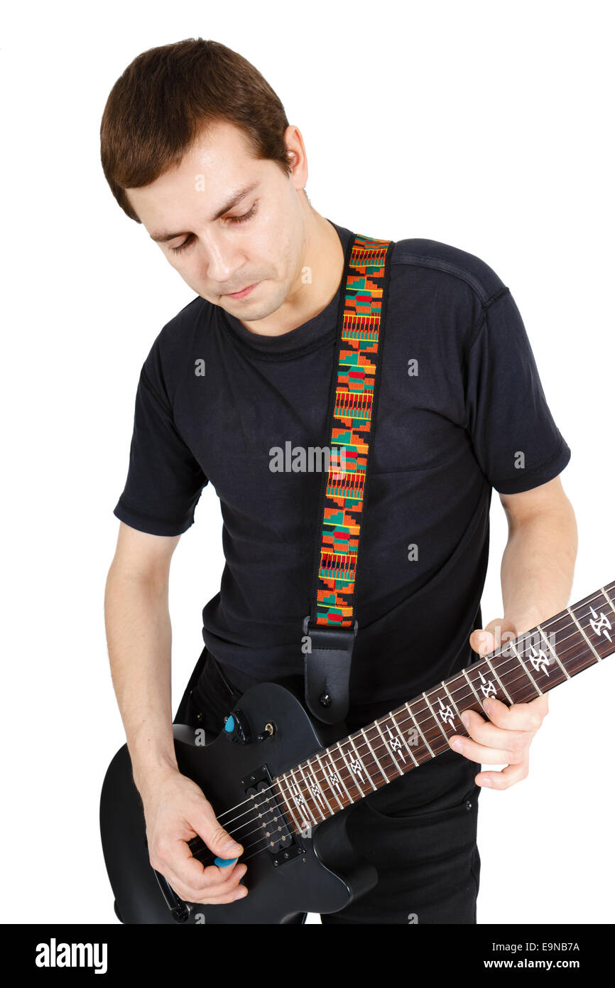 Mann mit einer e-Gitarre Stockfoto