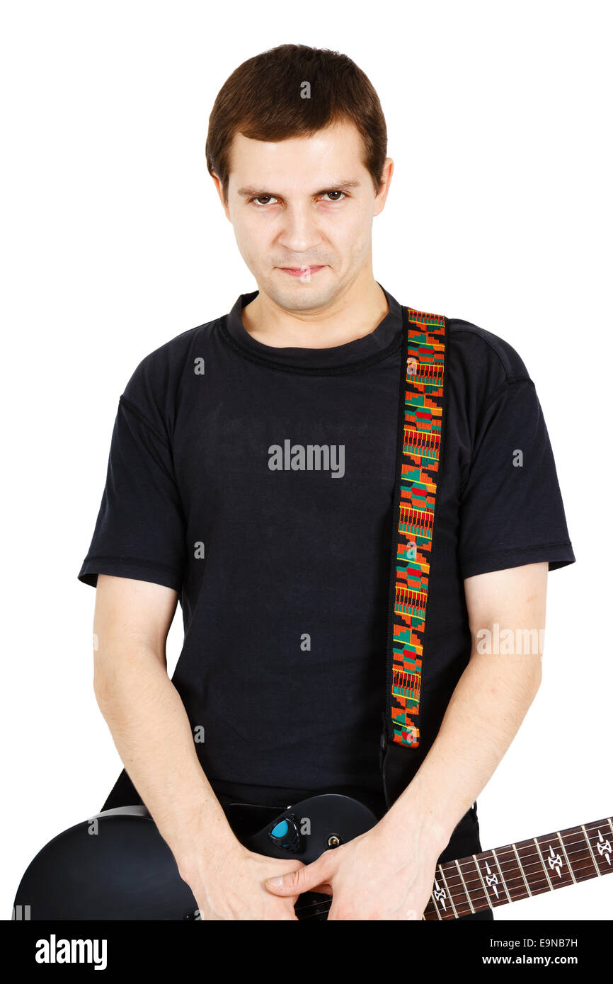 Mann mit einer e-Gitarre Stockfoto