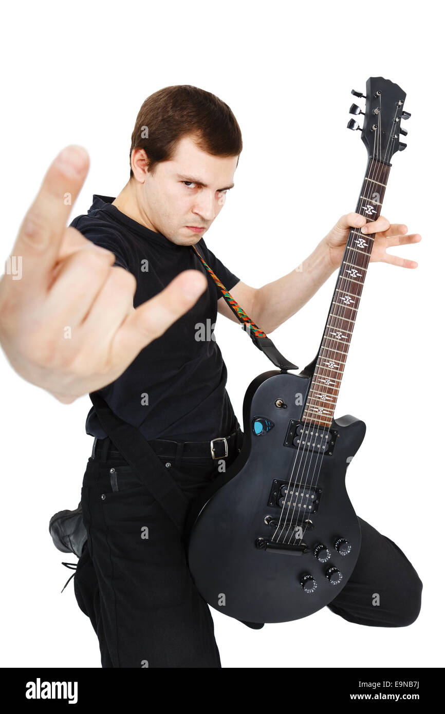 Mann mit einer e-Gitarre Stockfoto