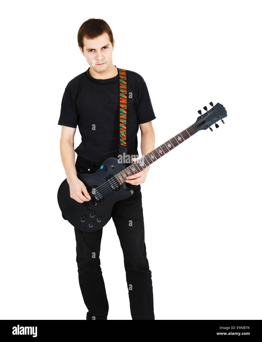 Mann mit einer e-Gitarre Stockfoto
