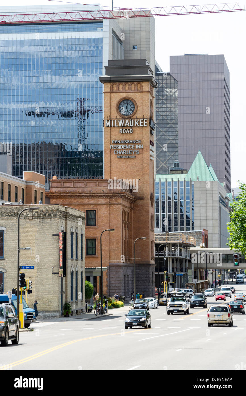 Hotel in Milwaukee Road, Minneapolis, Minnesota, USA Stockfoto