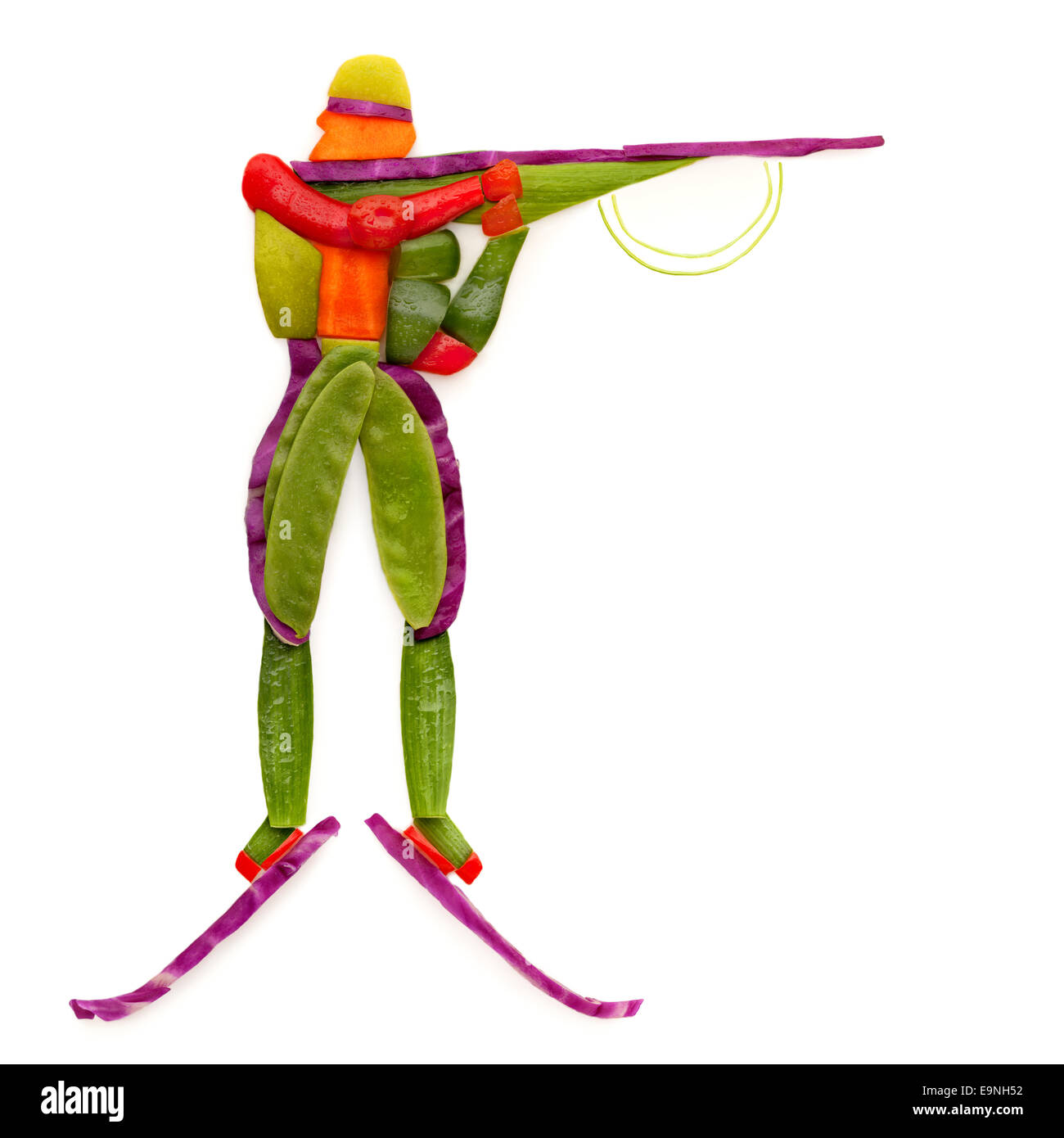 Lecker Biathlon. Stockfoto