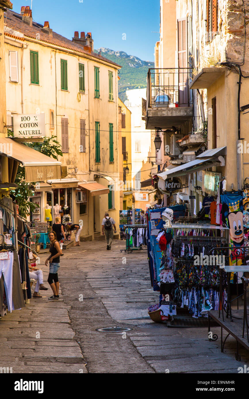 Markt in Calvi, Corsica Stockfoto