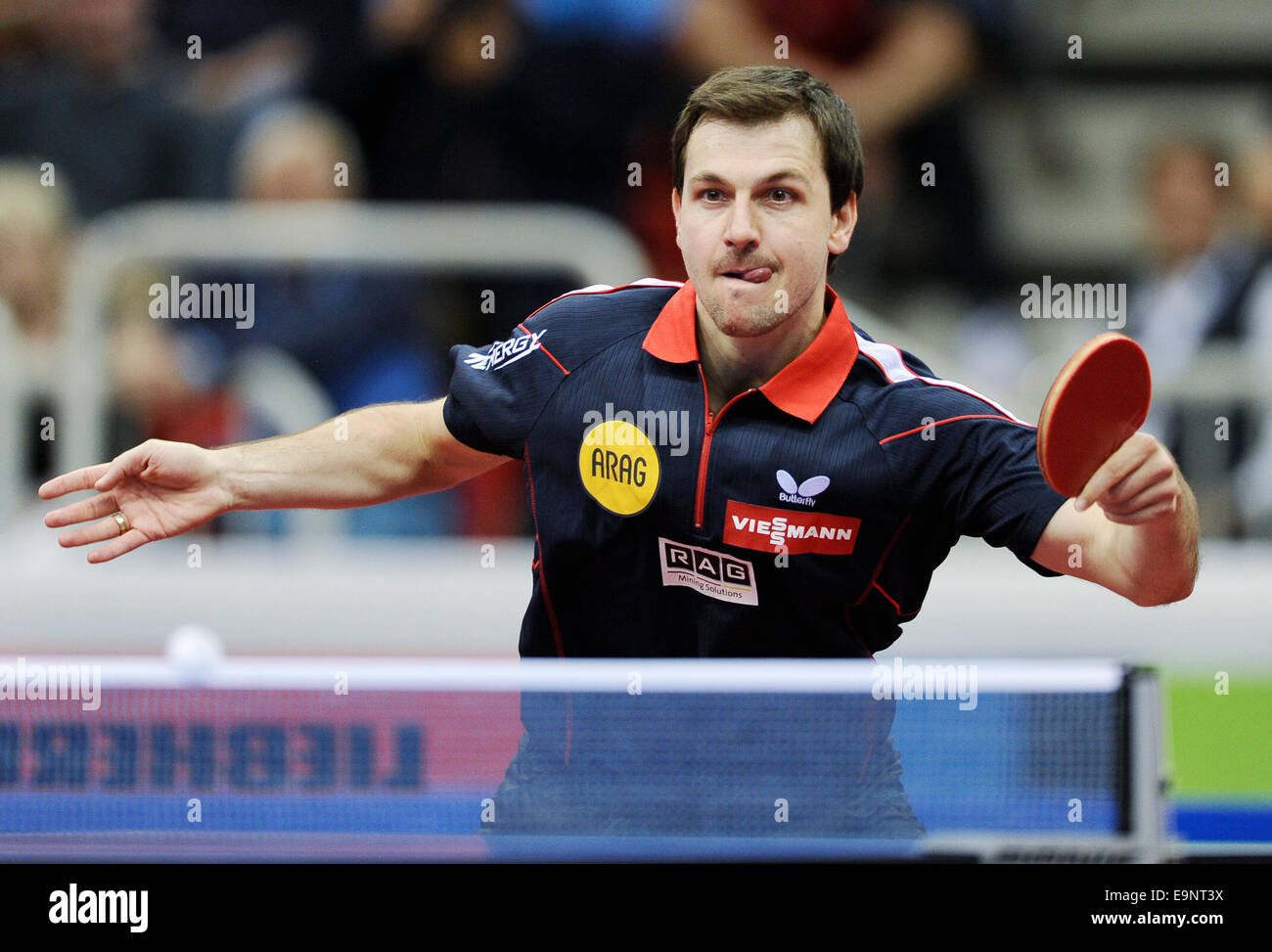 ISS Arena Düsseldorf 16.10.2014, Liebherr Tischtennis-Weltmeisterschaft, Timo Boll (GER) Stockfoto