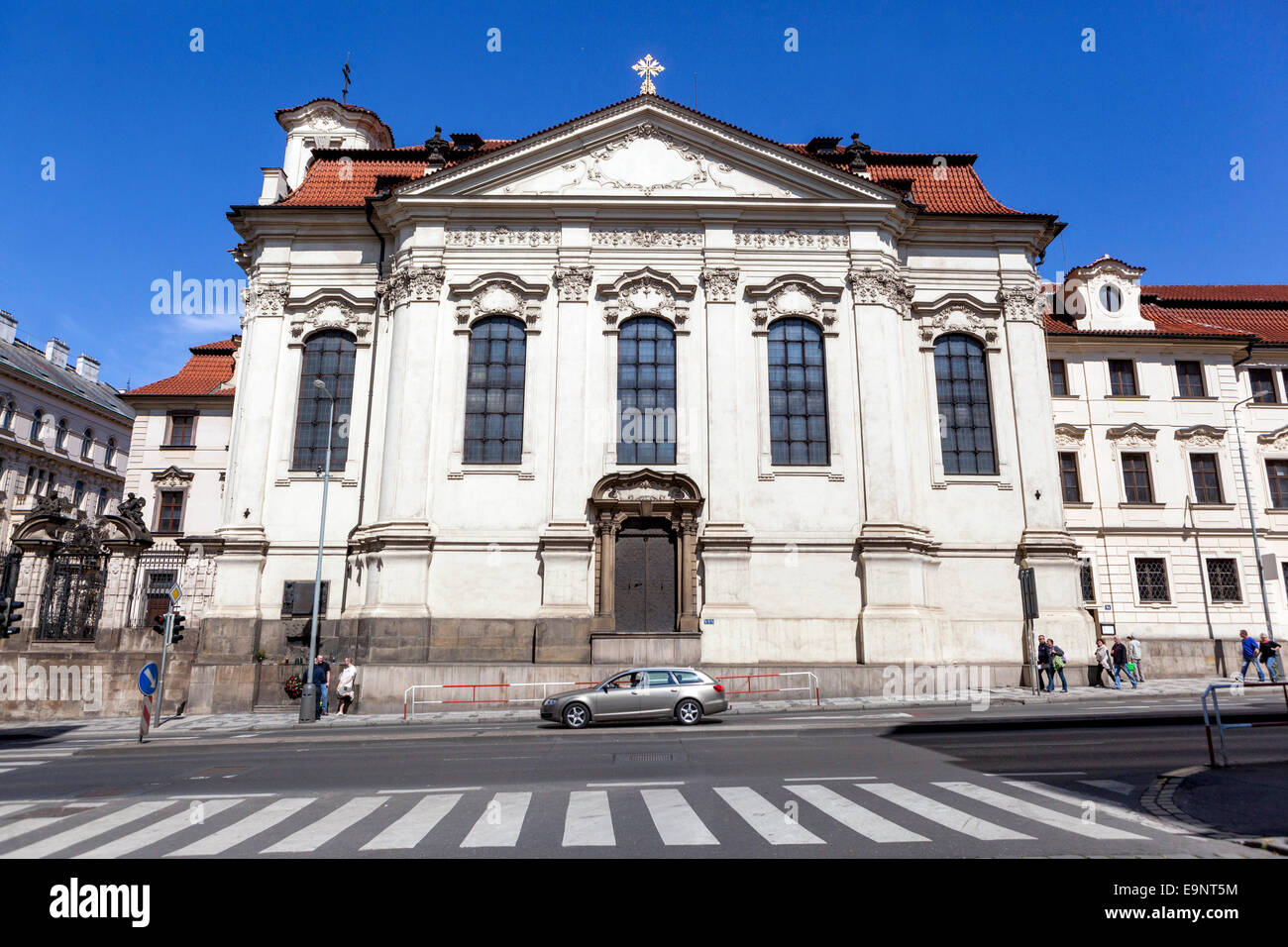 Das letzte Versteck der Fallschirmjäger, Heydrich, Kirche der hll. Cyrill und Methodius, Resslova Strasse, Prag, Tschechische Republik getötet Stockfoto