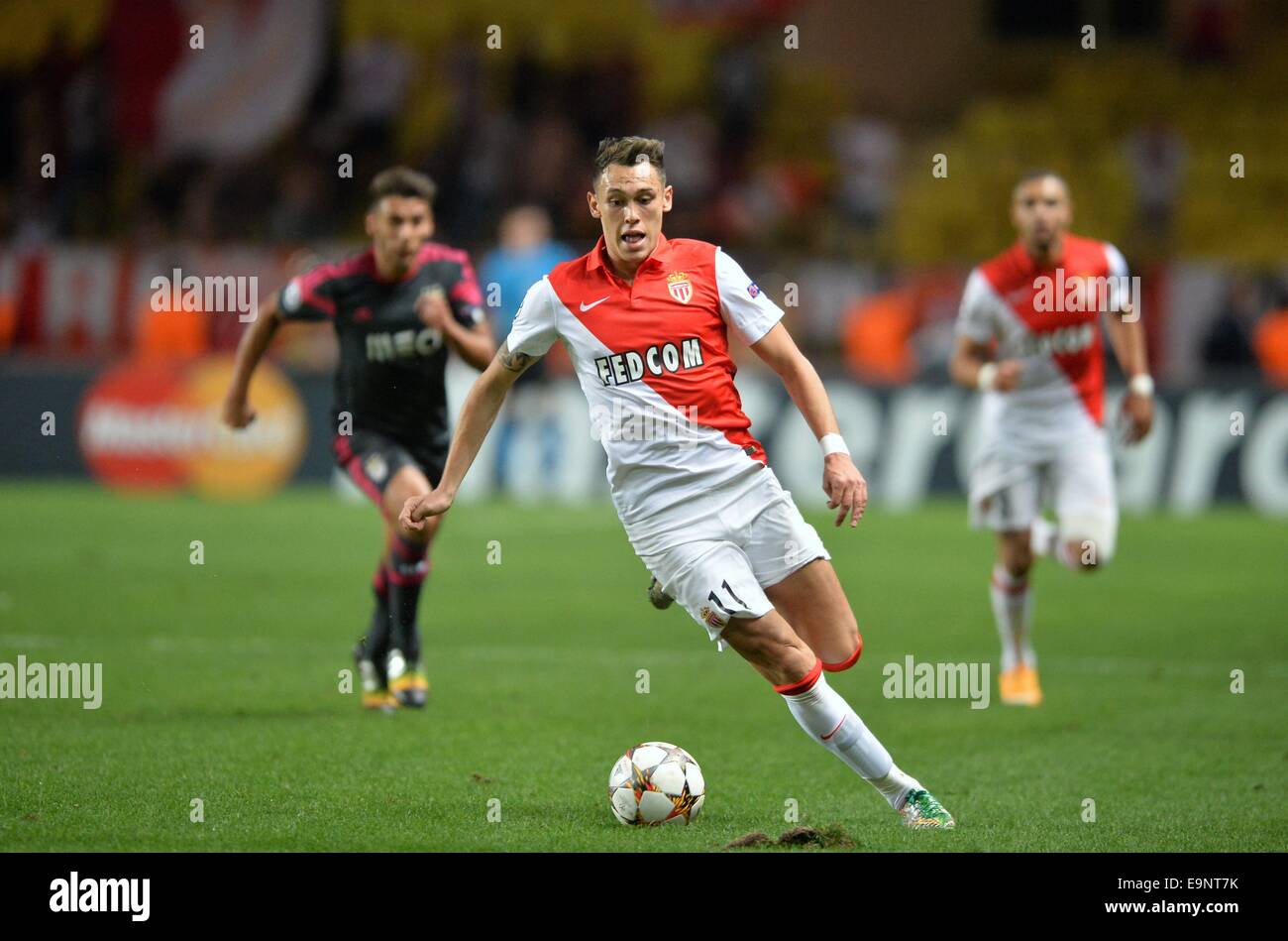 22.10.2014. Monaco, Frankreich. UEFA Champions League-Gruppe Stadien Fußball. Monaco gegen Benfica.  Lucas Ocampos (Mo) Stockfoto