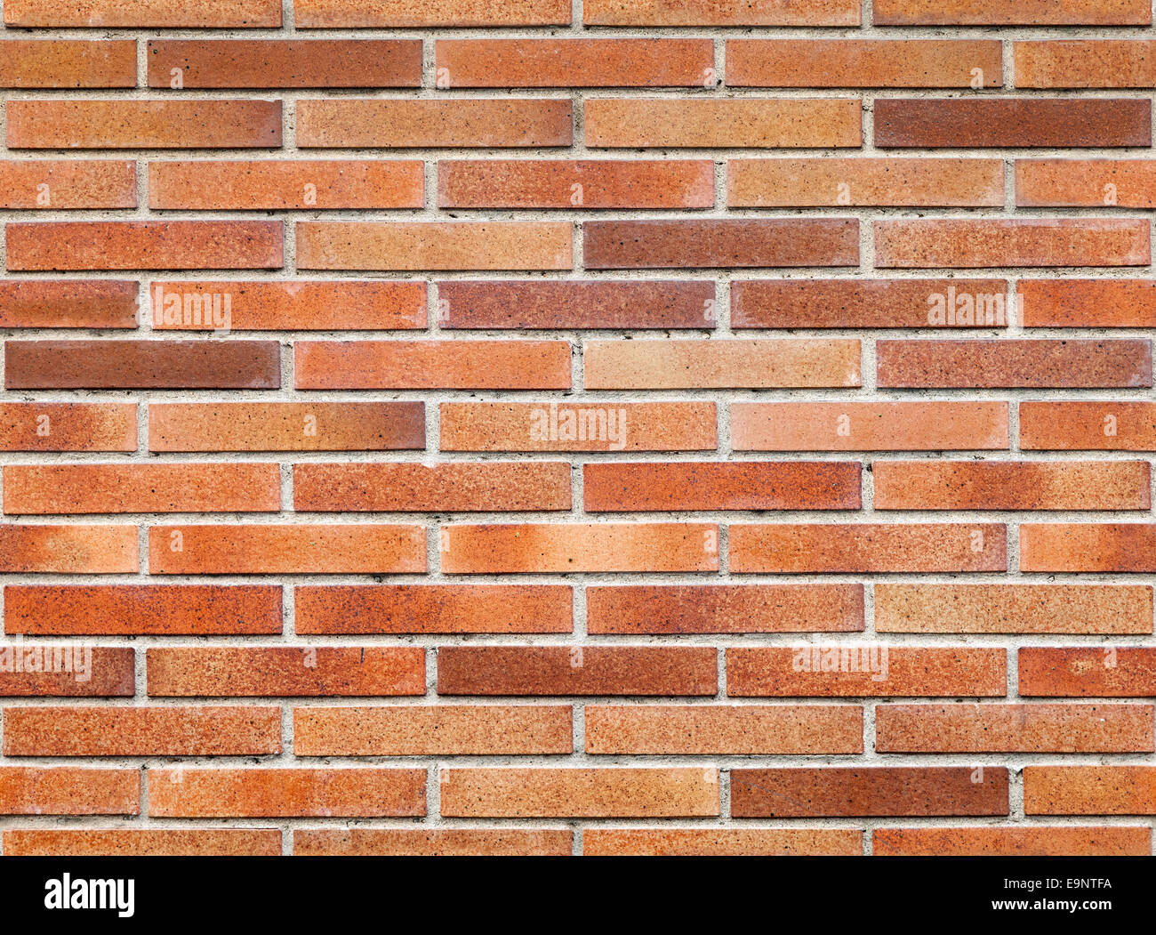 Nahtlose Hintergrund Texturen der neuen roten Backsteinmauer Stockfoto