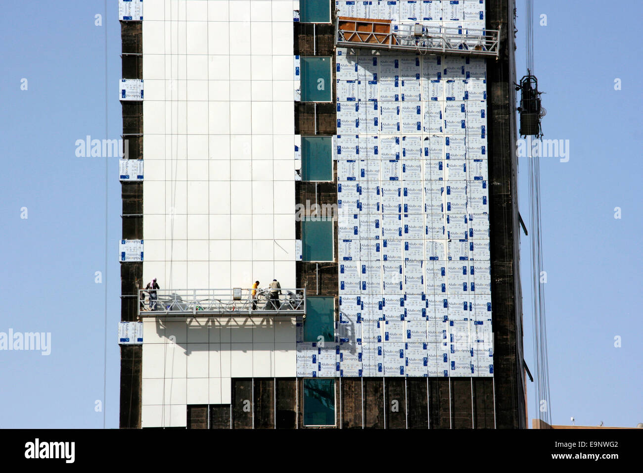 Bauarbeiten auf einem Turm in Manama, Bahrain Stockfoto