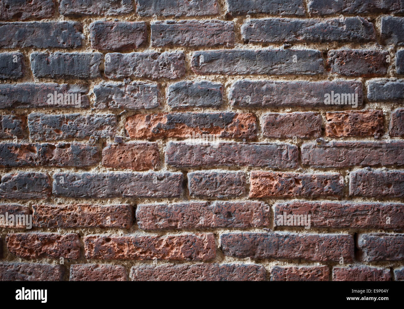 Abstrakte Fläche einer Wand mit Ziegel hergestellt. Stockfoto