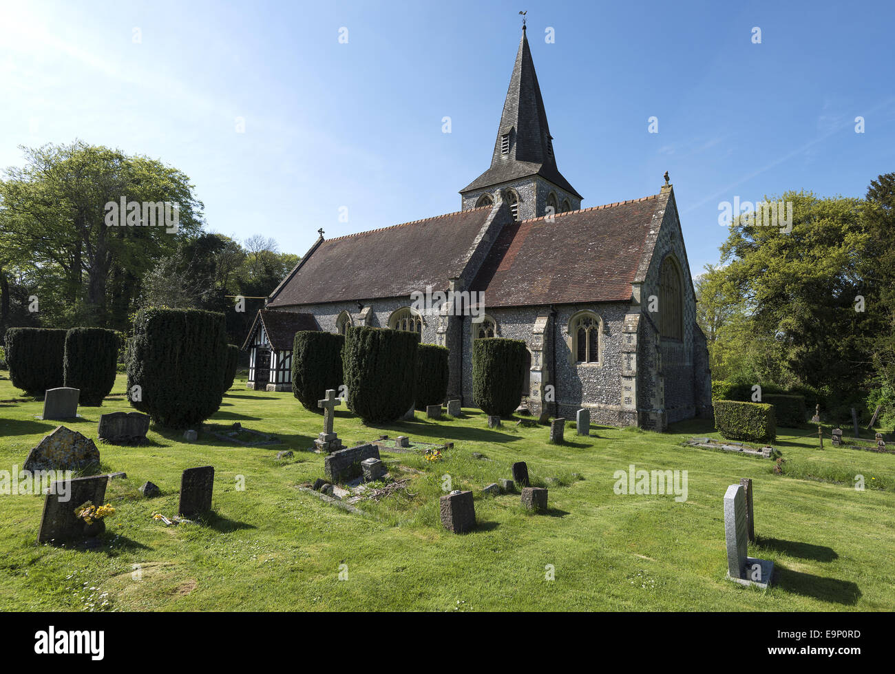 All Saints Church in dem Dorf von Osten Stratton, Hampshire, England, UK Stockfoto