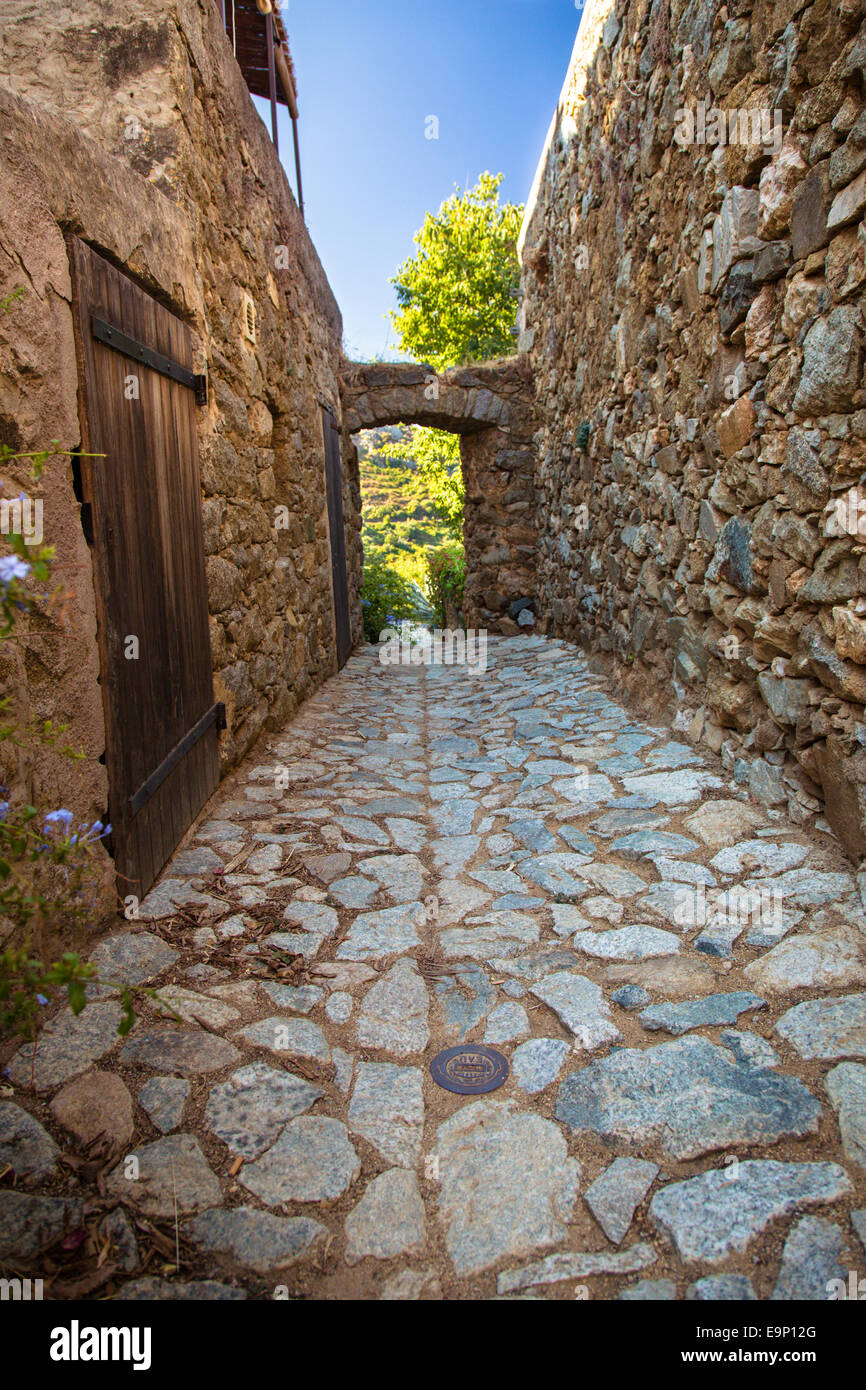 Altes Dorf im Norden Korsikas, Pigna, Corsica, Europa Stockfoto