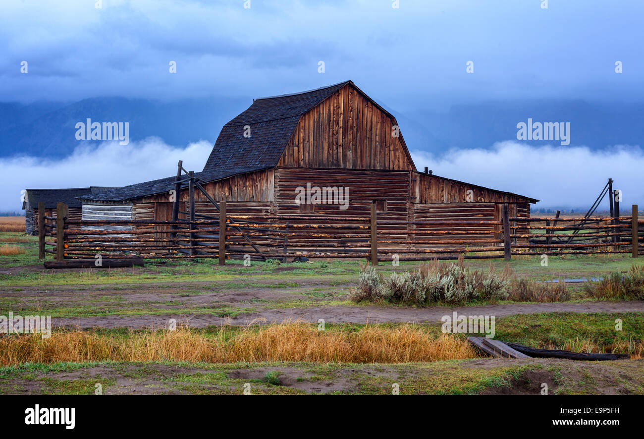 Mormon Scheune auf Mormone Zeile, Jackson, Wyoming Stockfoto