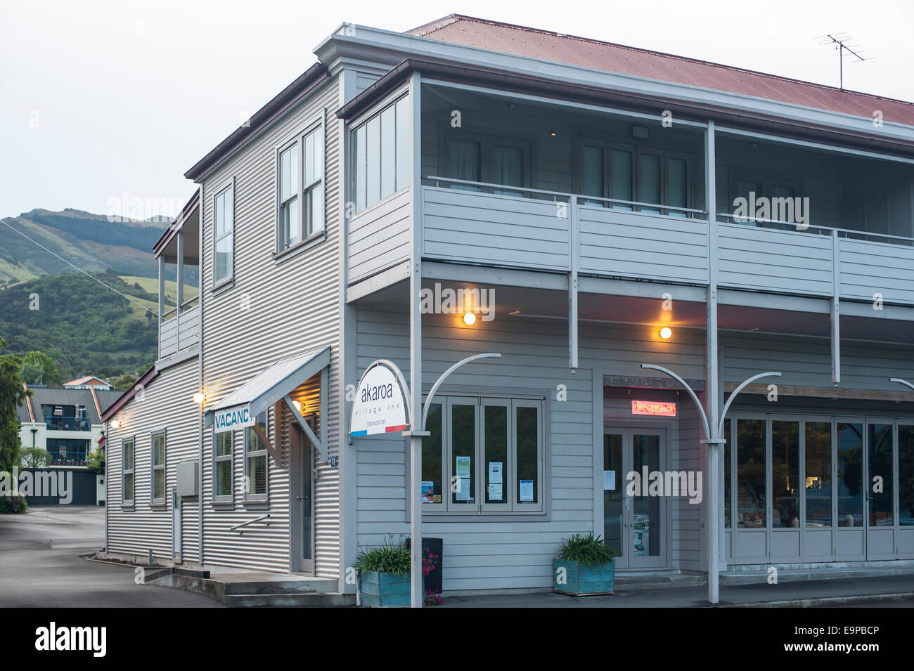 Kolonialzeit Gebäude, Akaroa, Neuseeland Stockfoto