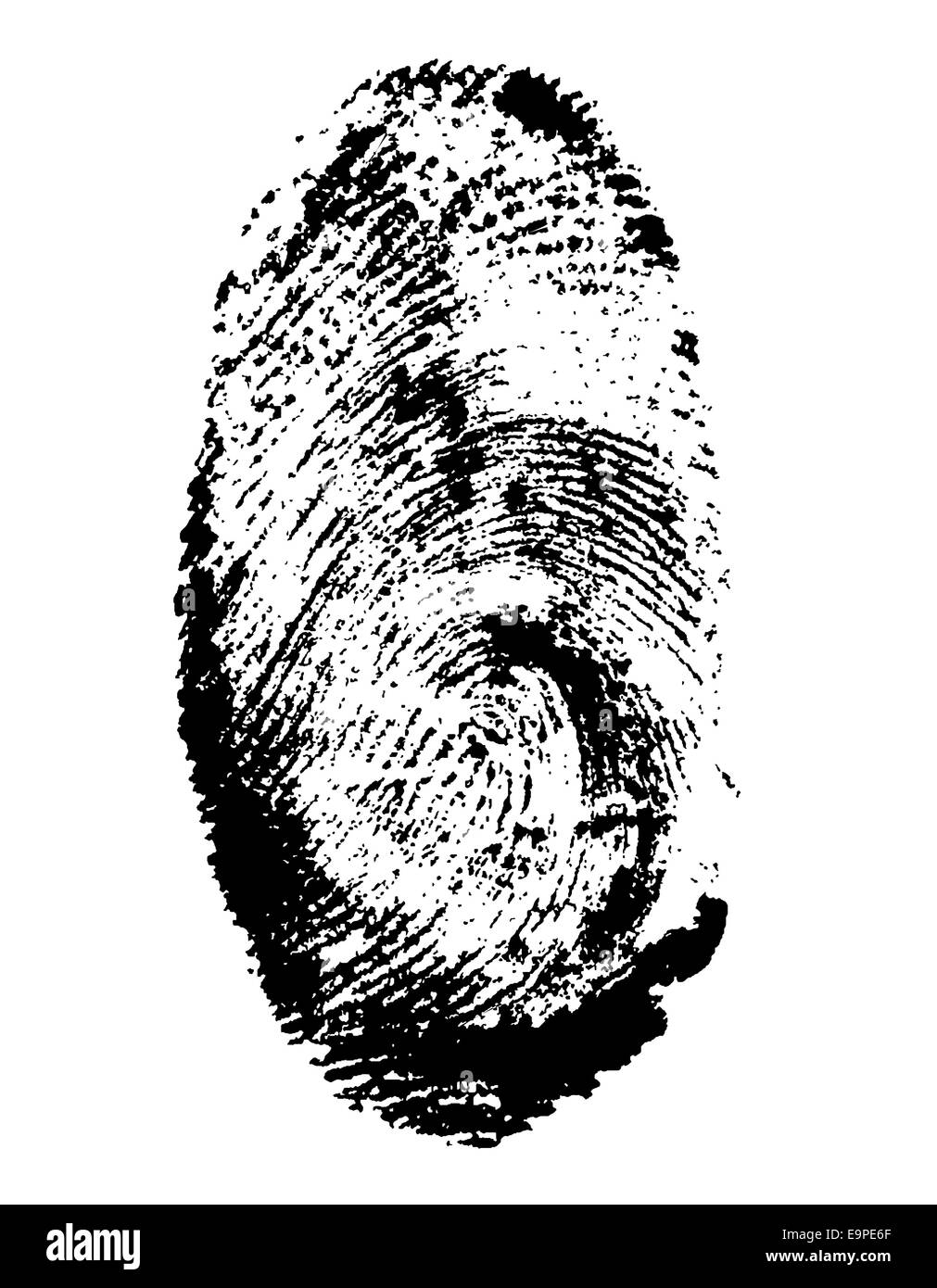 Fingerabdruck-schwarze Abbildung auf grauem Hintergrund isoliert Stockfoto