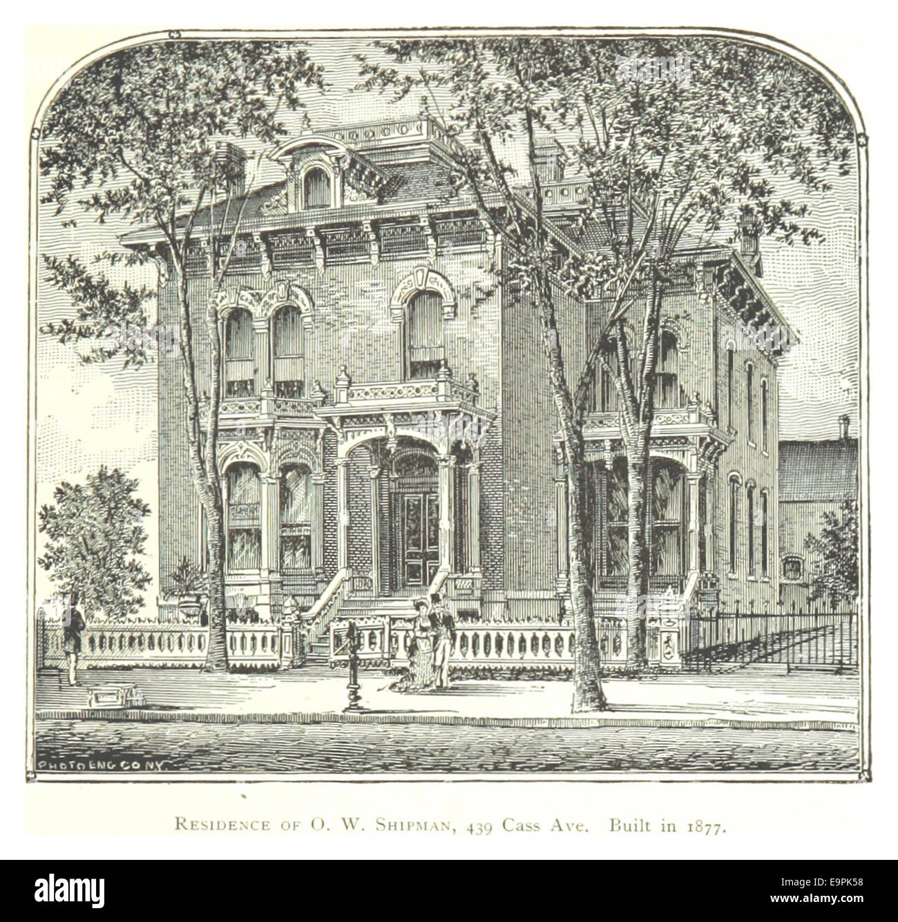 Farmer(1884) Detroit, p475 Residenz von Begebenheiten SHIPMAN, 439 CASS Ave BUILT IN 1877 Stockfoto