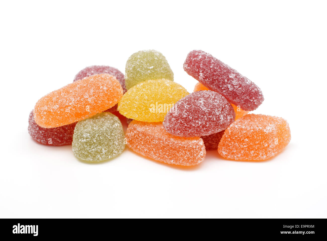 Aromatisierte Pastillen Obst oder Süßigkeiten-Gelee Stockfoto