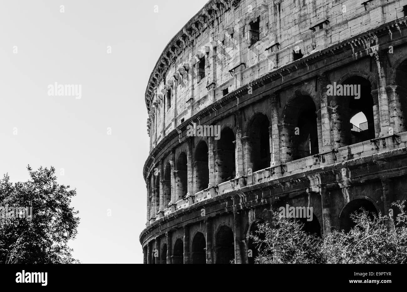 Rom - Kolosseum oder Kolosseum, auch bekannt als das flavische Amphitheater. Stockfoto