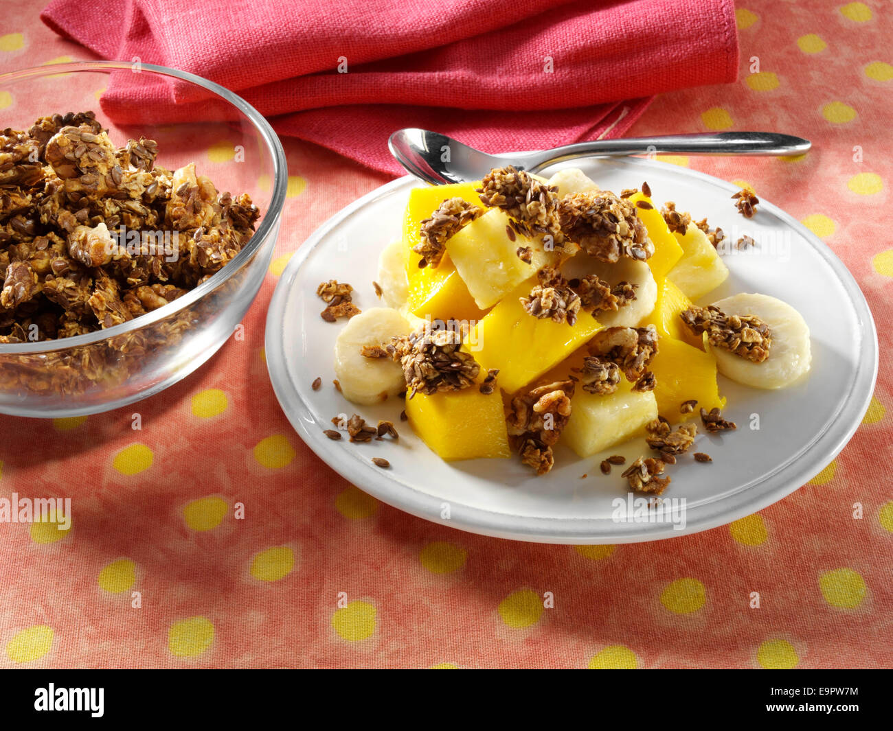 Gewürzte Nuss und Hafer crunch Stockfoto