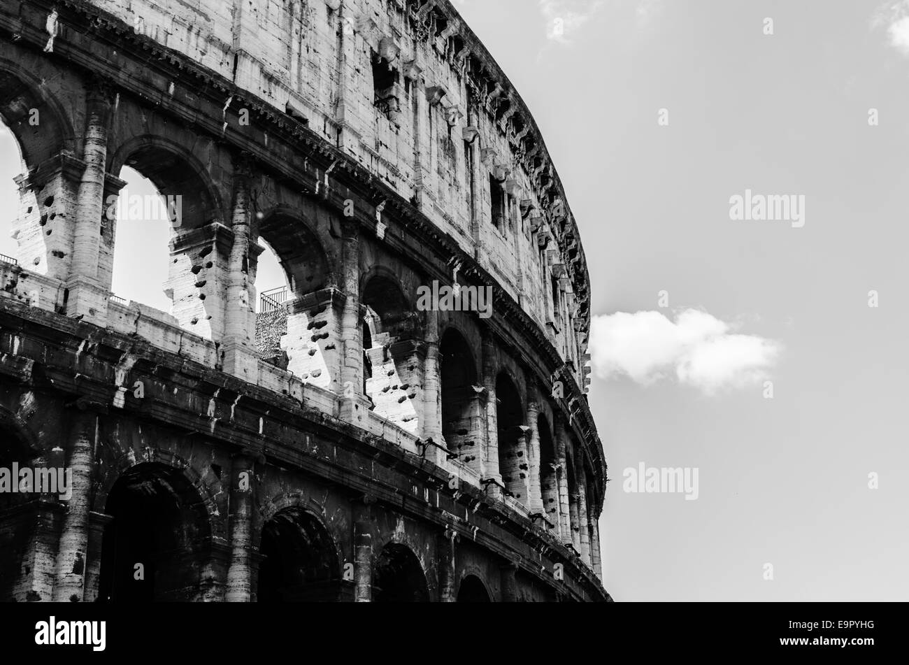 Rom - Kolosseum oder Kolosseum, auch bekannt als das flavische Amphitheater. Stockfoto