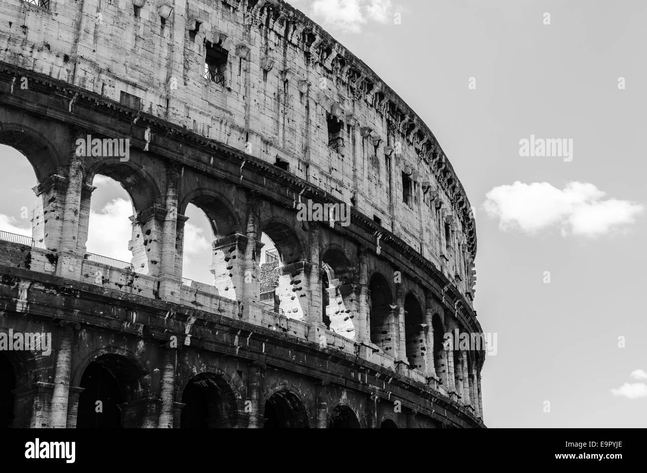 Rom - Kolosseum oder Kolosseum, auch bekannt als das flavische Amphitheater. Stockfoto