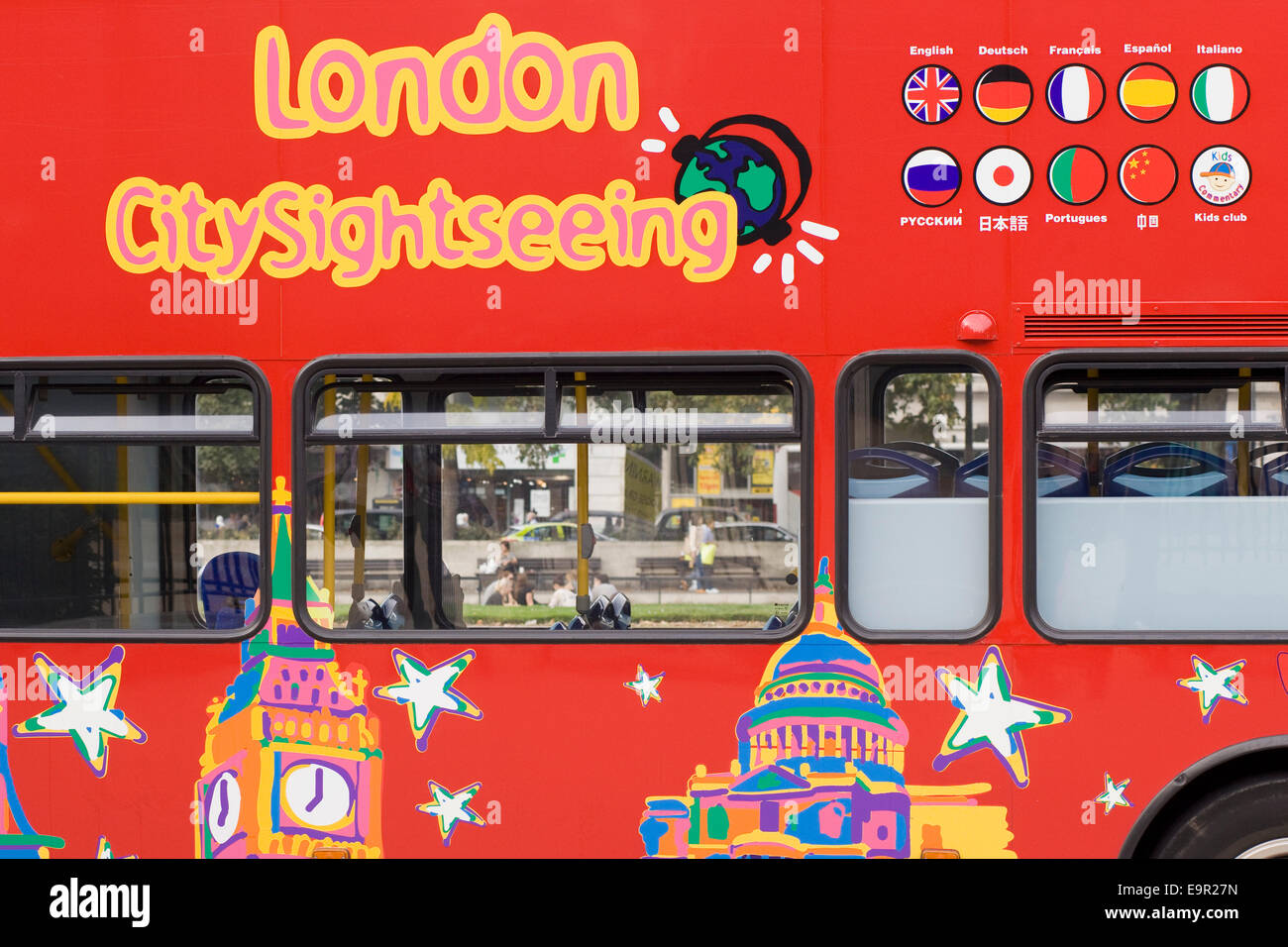 London Sightseeing Tour Bus abstrakt Stockfoto
