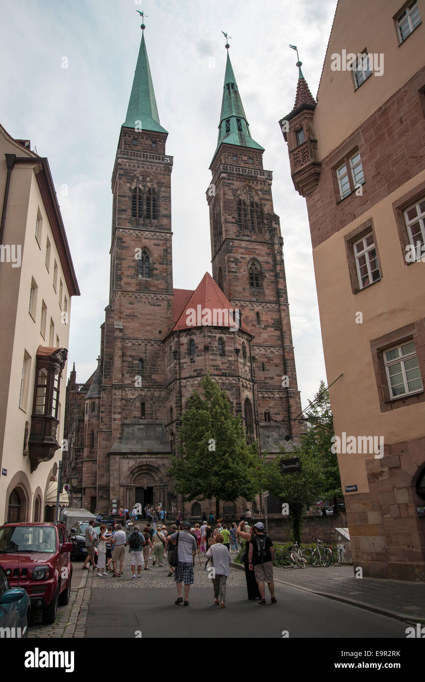St. Sebaldus-Kirche (St. Sebald, Sebalduskirche) ist ein Nürnberg, Nürnberg, Bayern, Middle Franconia, Deutschland, Europa Stockfoto