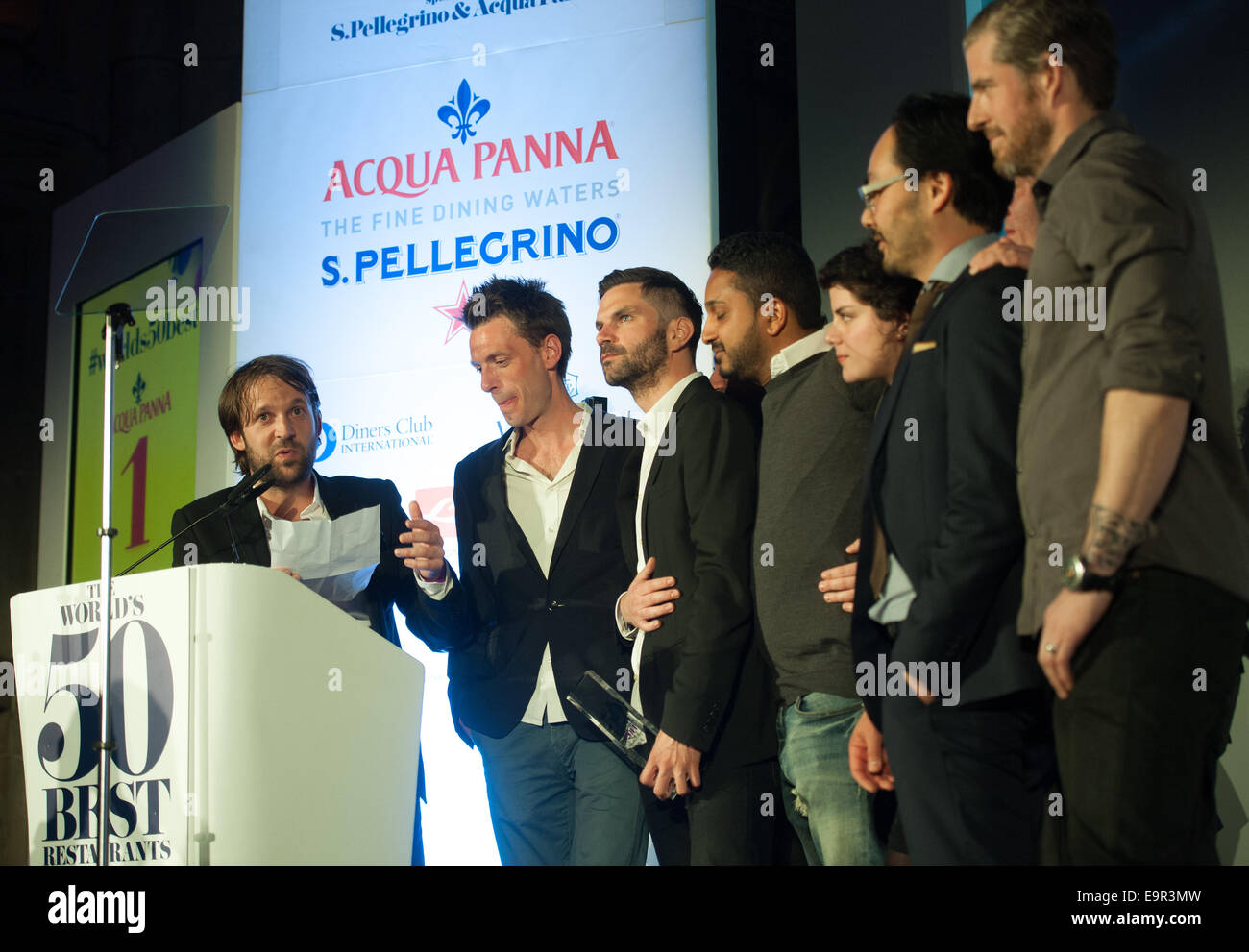 Auszeichnungen der Welt 50 besten Restaurants an der Guildhall statt.  Mitwirkende: Rene Redzepi (L) wo: London, Vereinigtes Königreich bei: 28. April 2014 Stockfoto