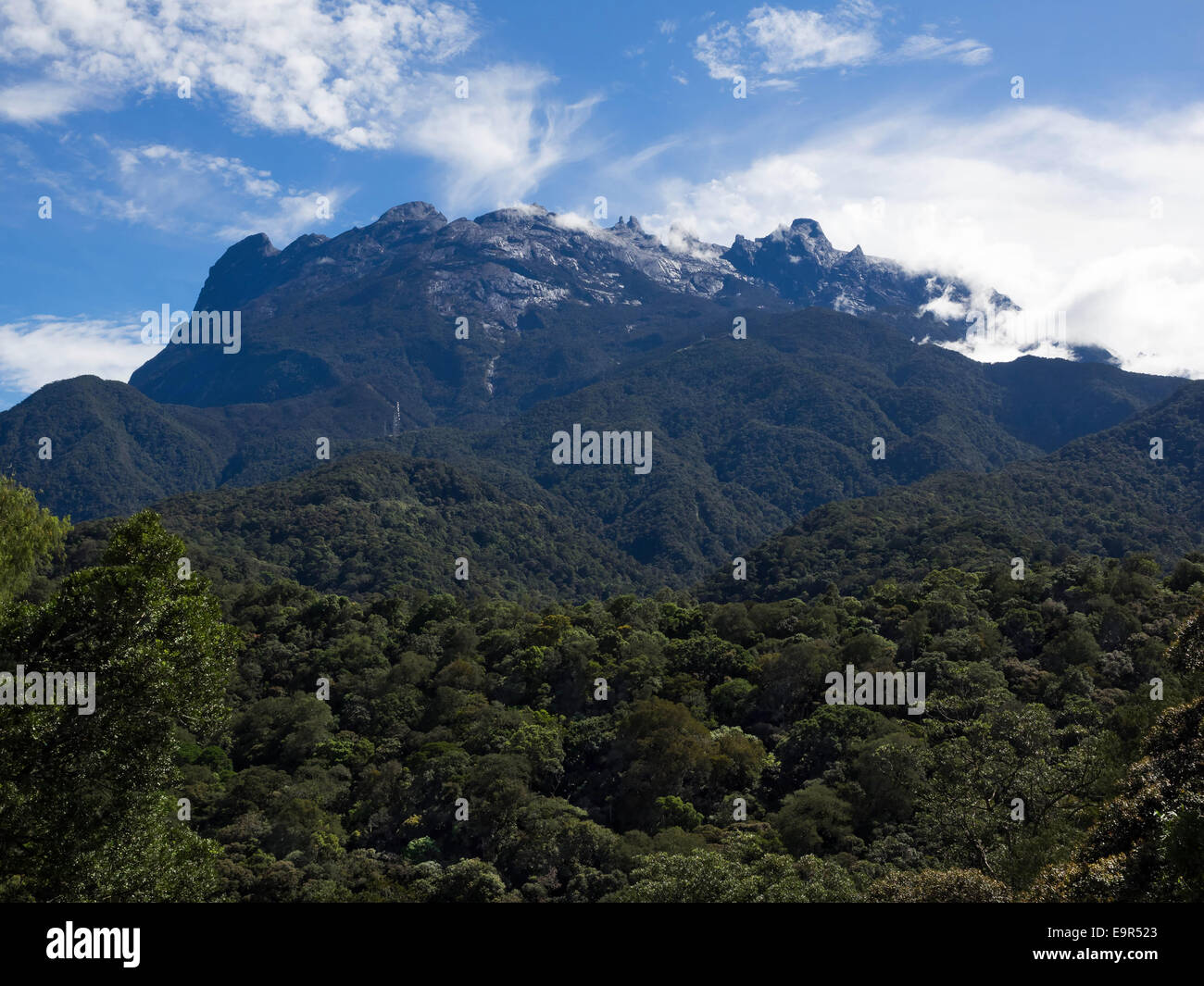 Mount Kinabalu, der höchste Gipfel in den malaiischen Archipel, Sabah, Ost-Malaysia. Stockfoto