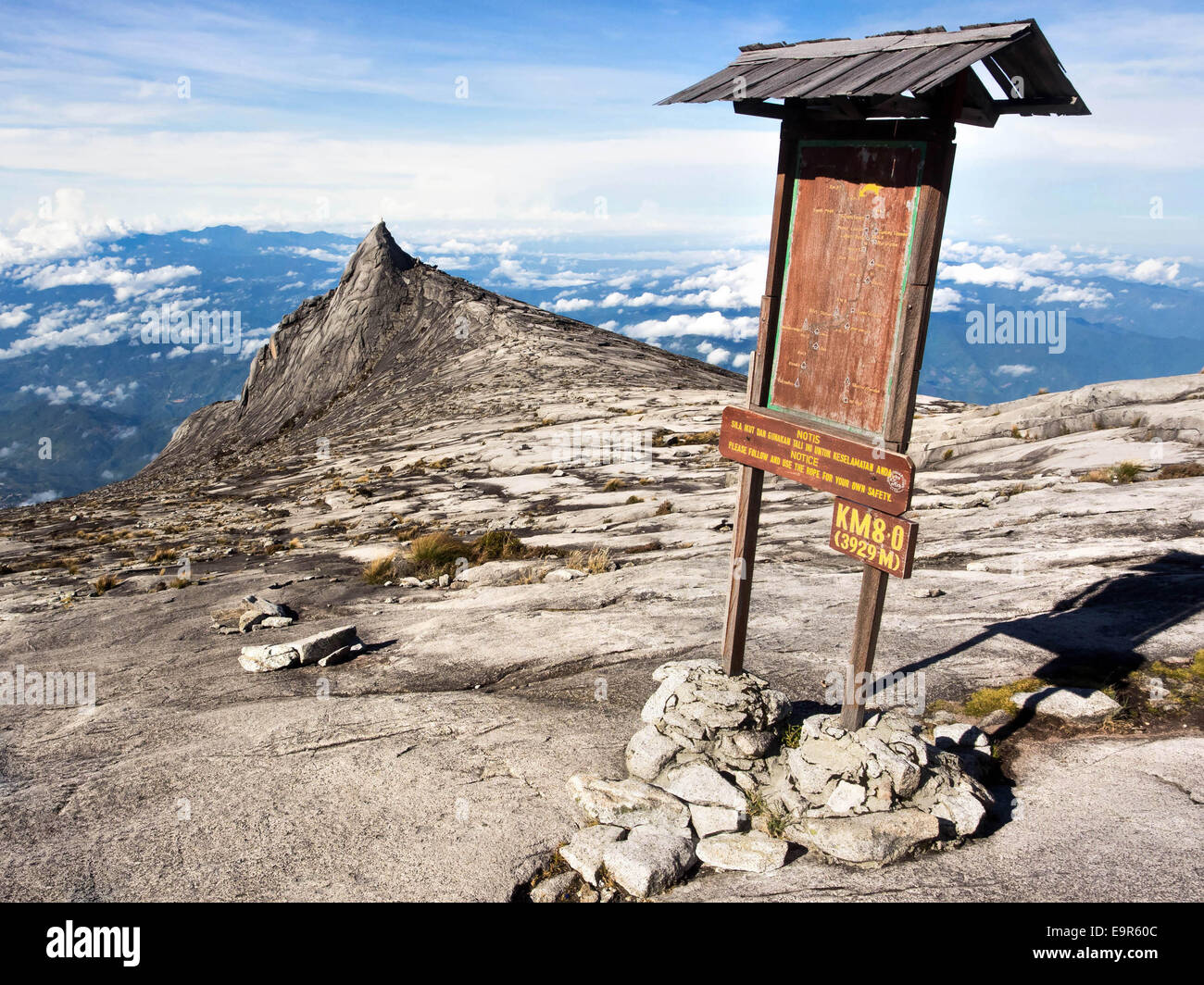 Mount Kinabalu, der höchste Gipfel in den malaiischen Archipel, Sabah, Ost-Malaysia. Stockfoto