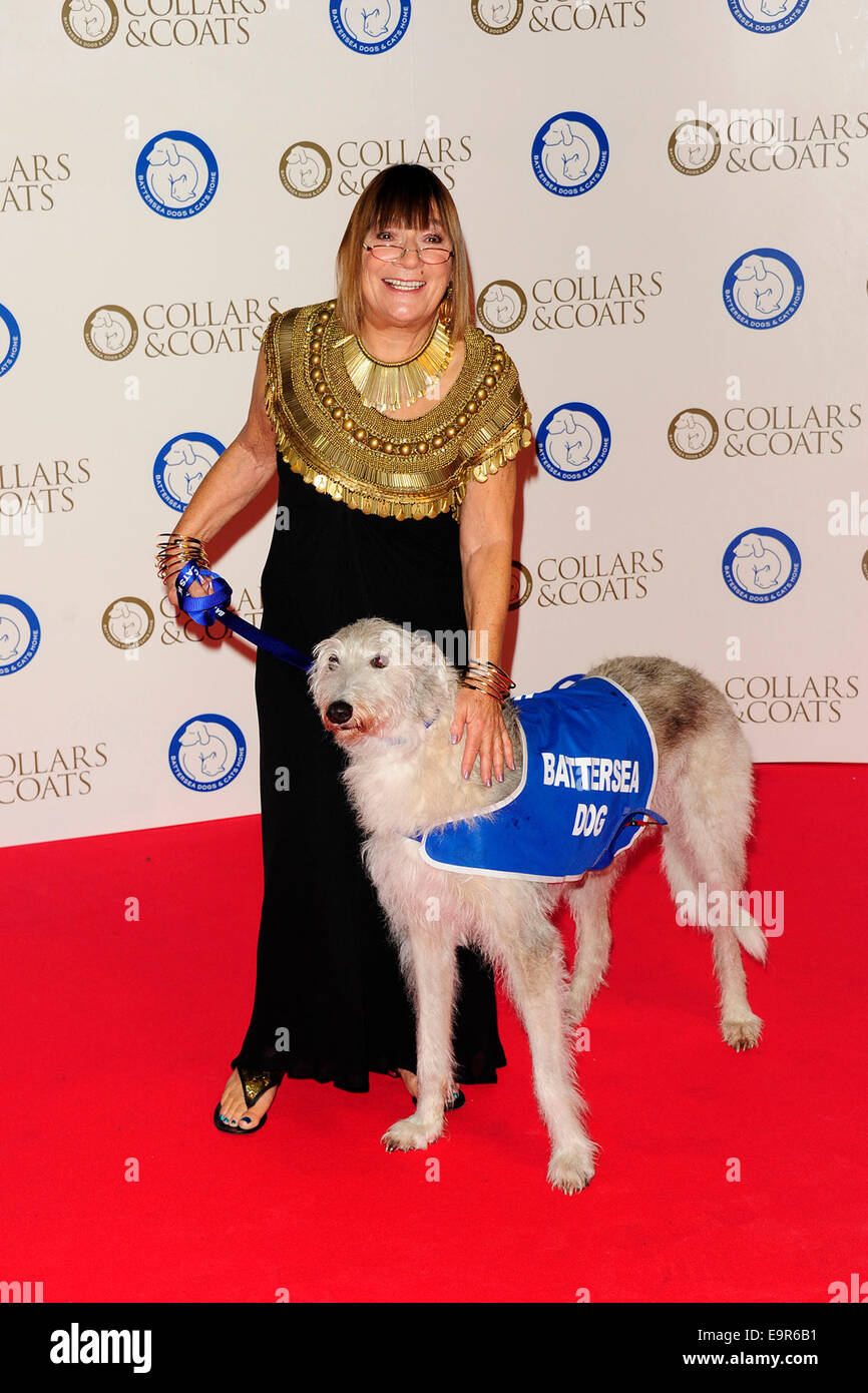 London, UK. 30. Oktober 2014. Hilary Alexander besuchen Battersea Hunde & Cats Home COLLERS & Mäntel GALA-BALL im Londoner Battersea Evolution 30. October2014. Bildnachweis: Peter Phillips/Alamy Live-Nachrichten Stockfoto