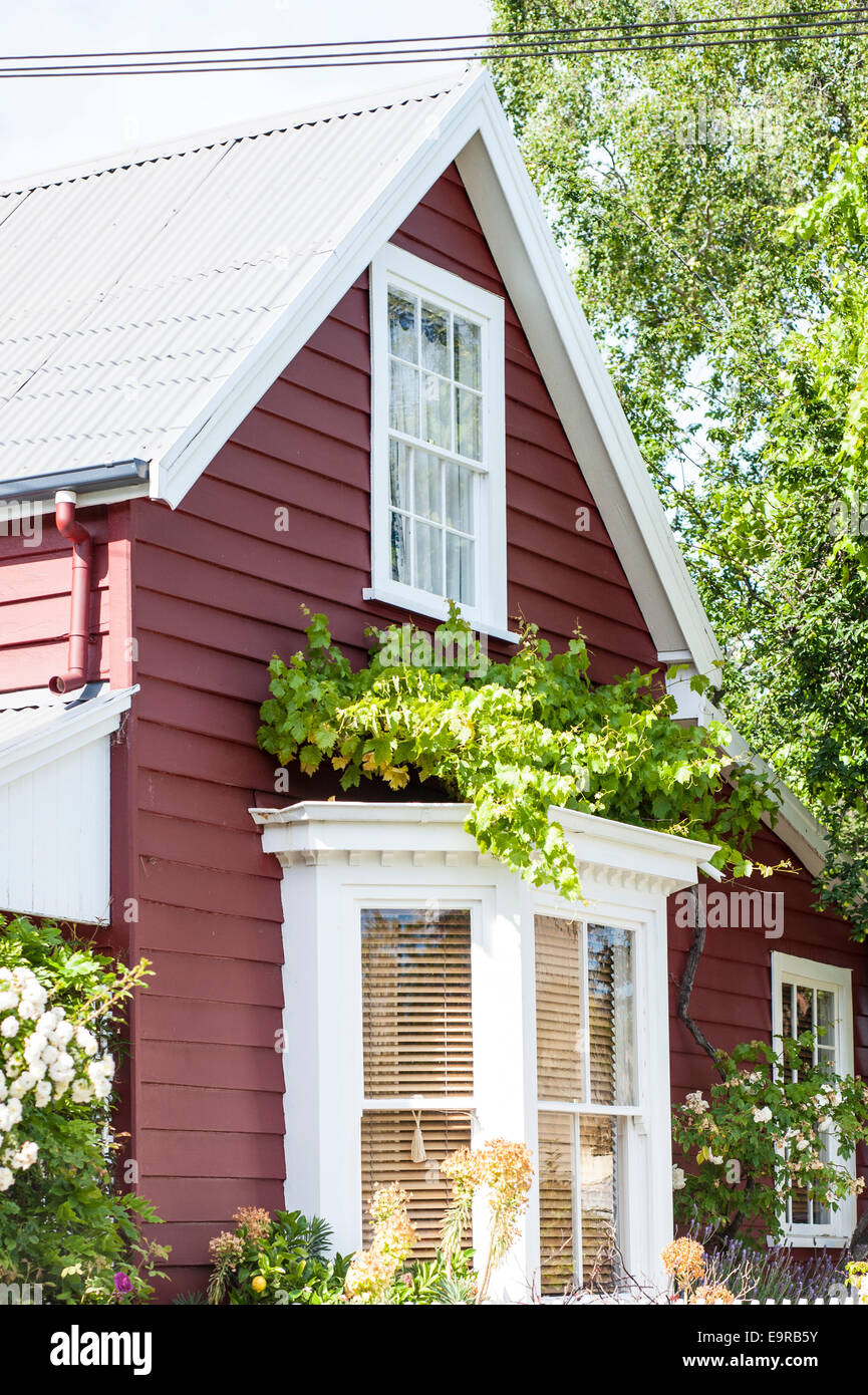 Haus im Kolonialstil, Akaroa, Neuseeland Stockfoto