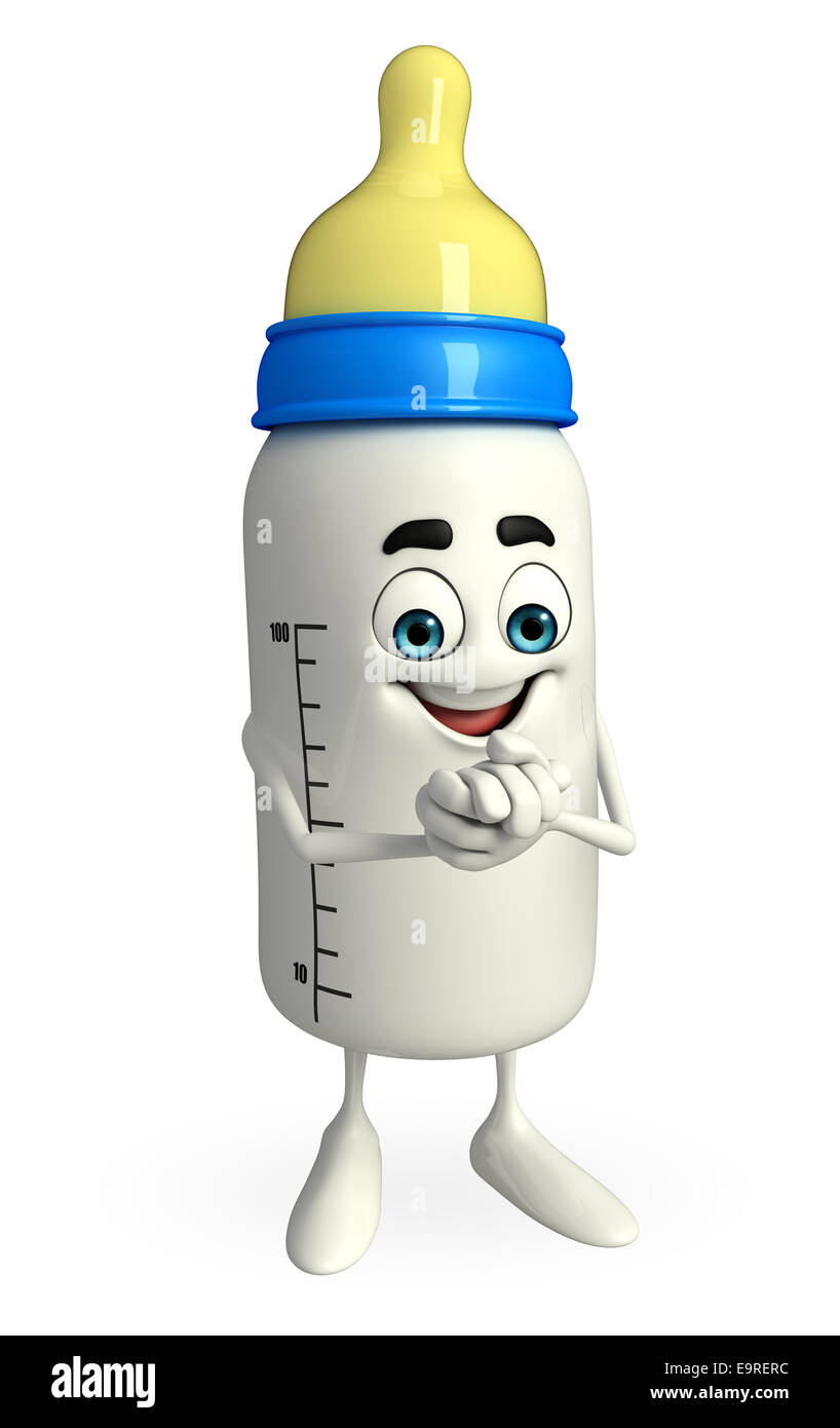 Cartoon-Figur des Baby-Flasche ist glücklich pose Stockfoto